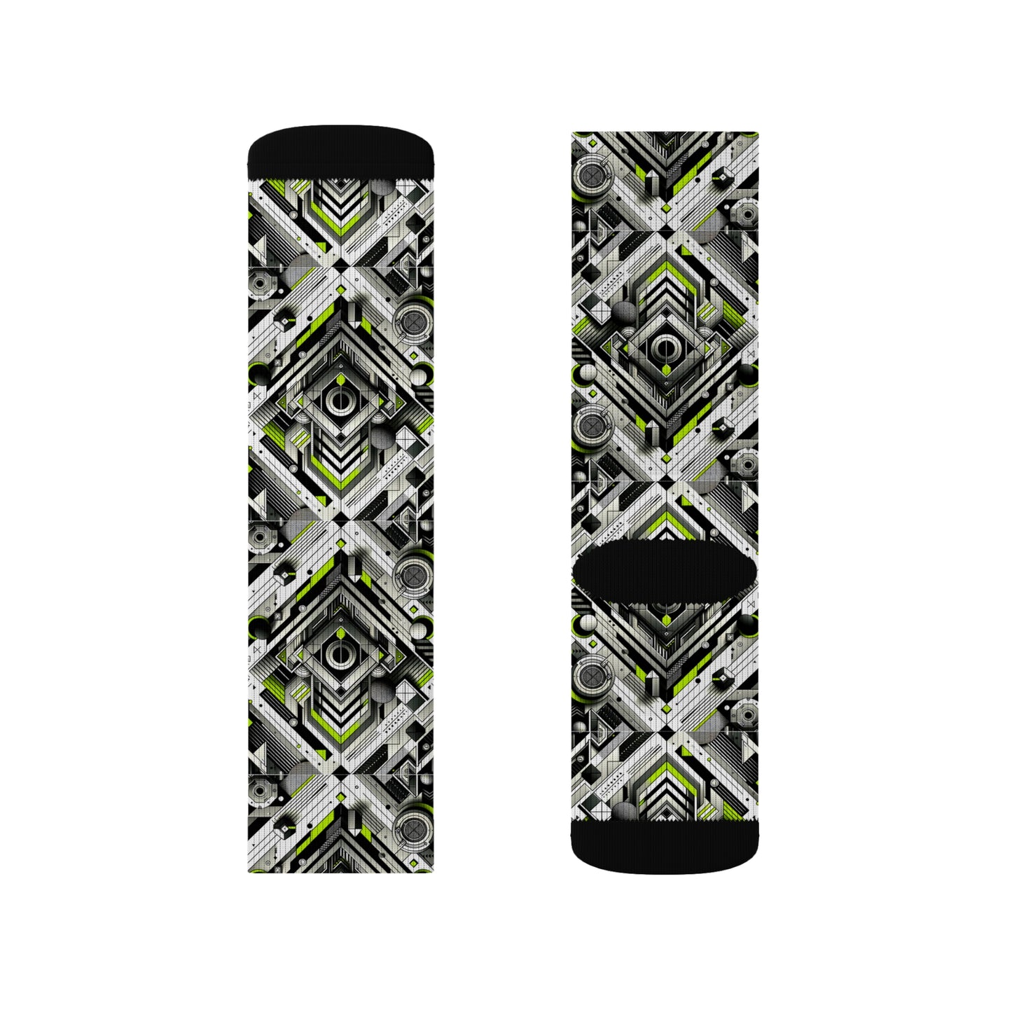 Elevated Sporty Tech Tech-Forward Streetwear Sublimation Socks - 8404 Design-70