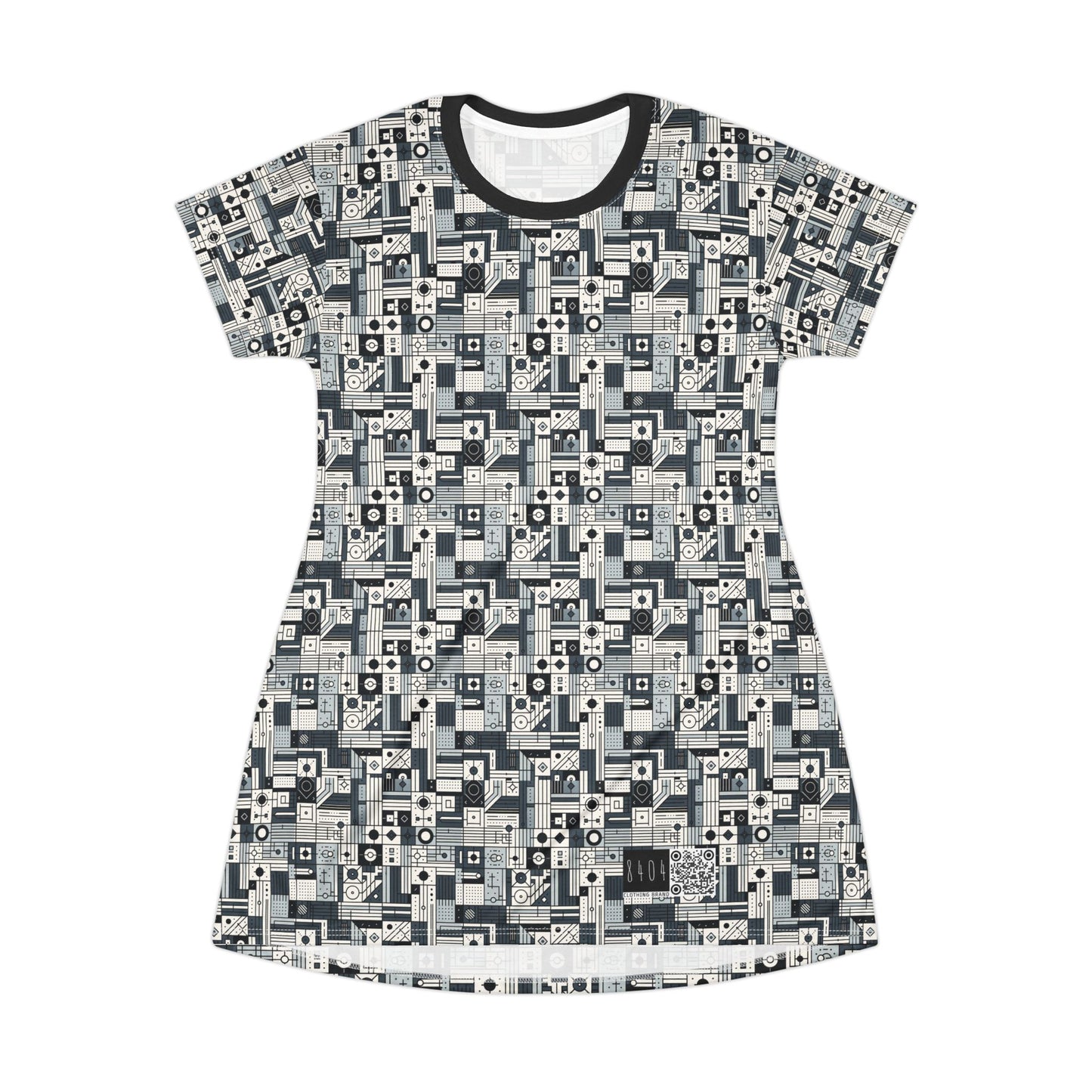 Digital Minimalism Minimalist Tech T-Shirt Dress - 8404 Design-49