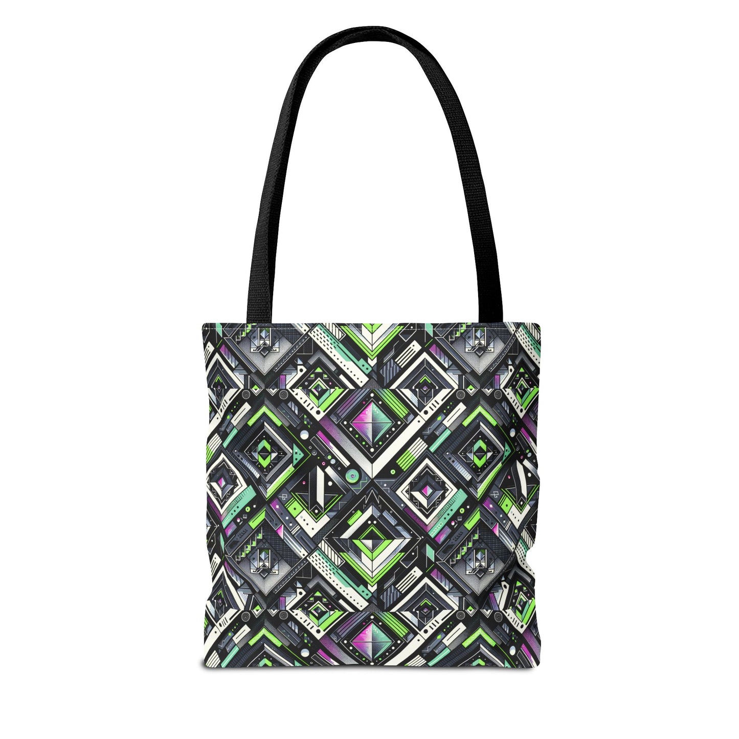 Retro Futurism Graphics Tech-Forward Streetwear Tote Bag - 8404 Design-48