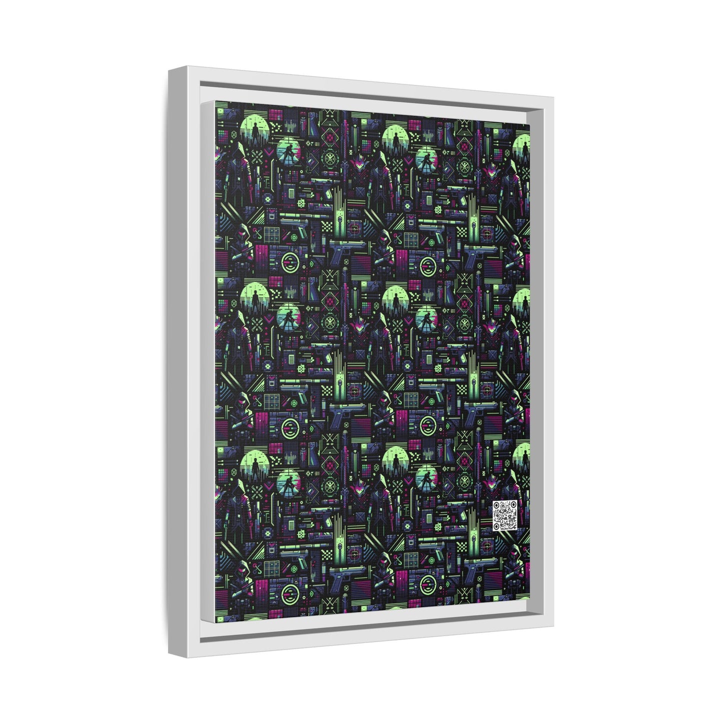 Tech Noir Futuristic Cyberpunk Matte Canvas, Framed (multi-Color) - 8404 Design-63 A