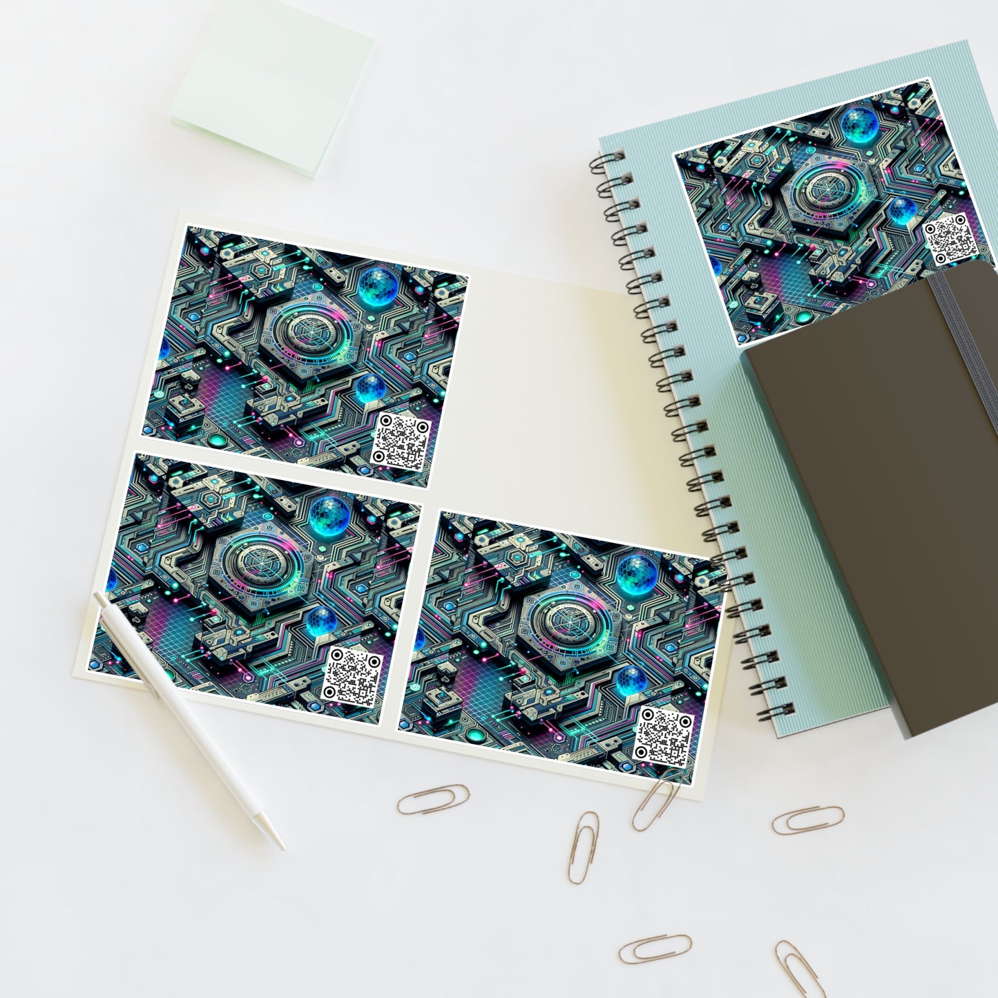 Tech-Infused Futurism Sleek Tech Edge Sticker Sheets - 8404 Design-46