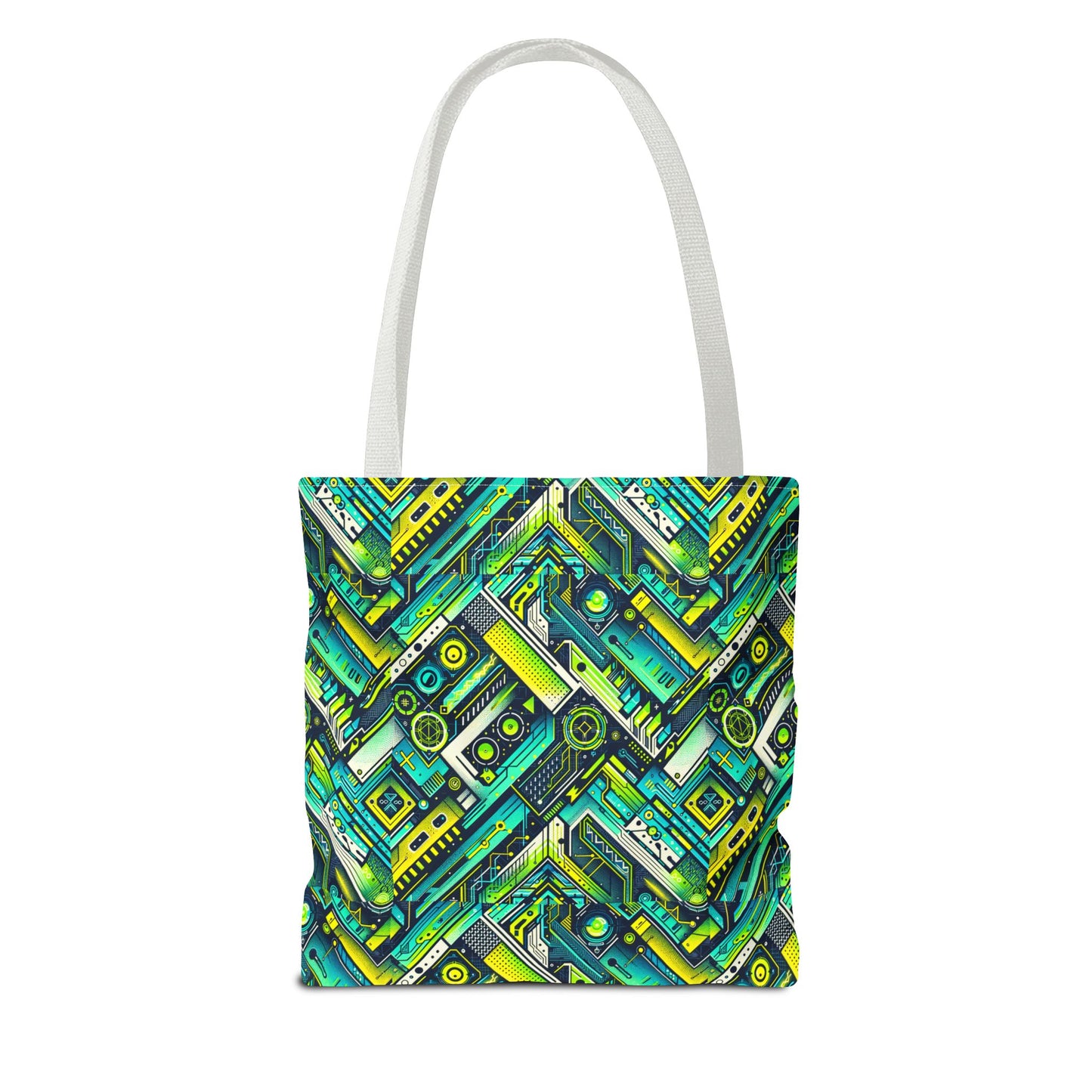 Tech-Infused Neon Tech-Forward Streetwear Tote Bag - 8404 Design-52
