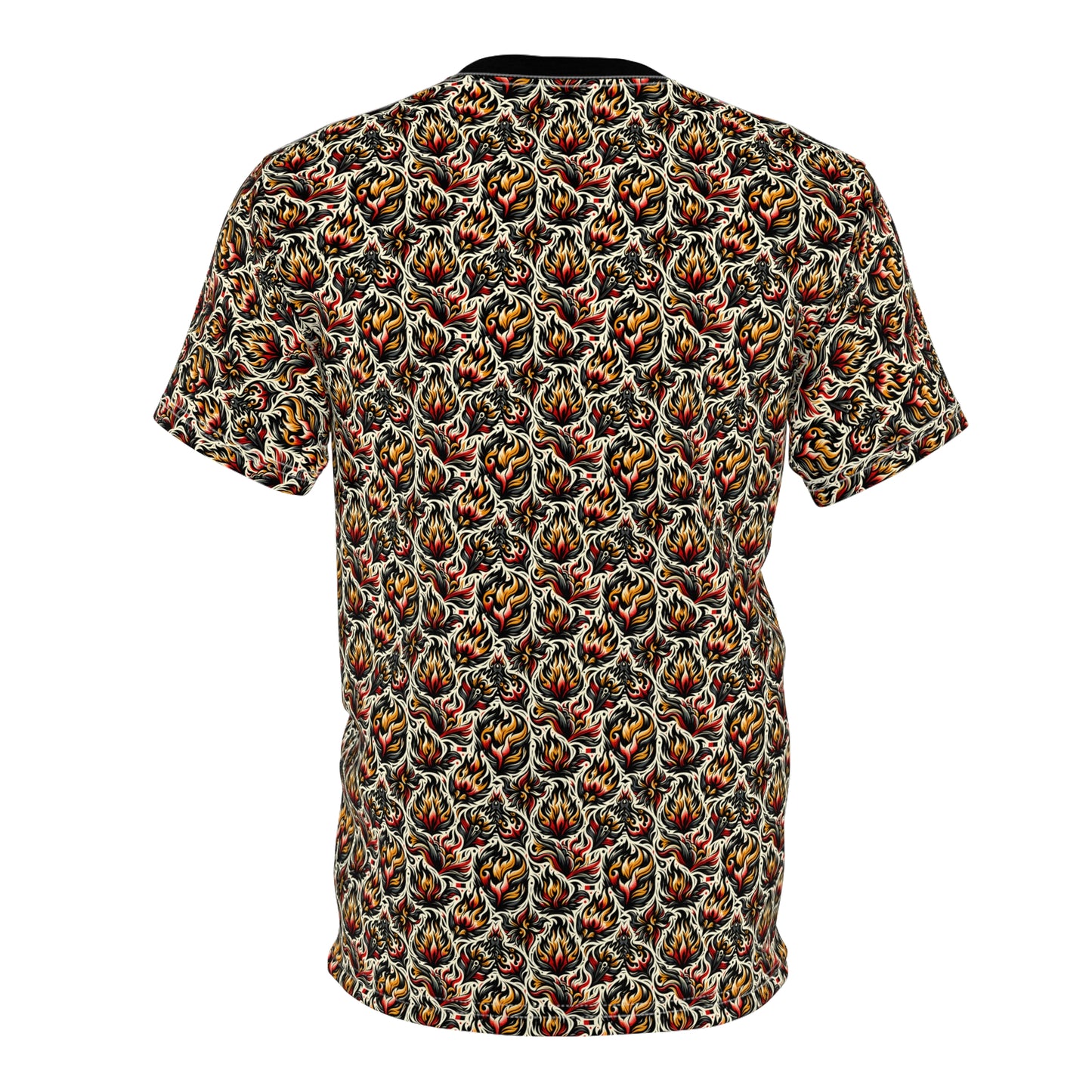 Fire & Flames Bold Streetwear Statement Unisex Cut & Sew Tee - 8404 Design-57