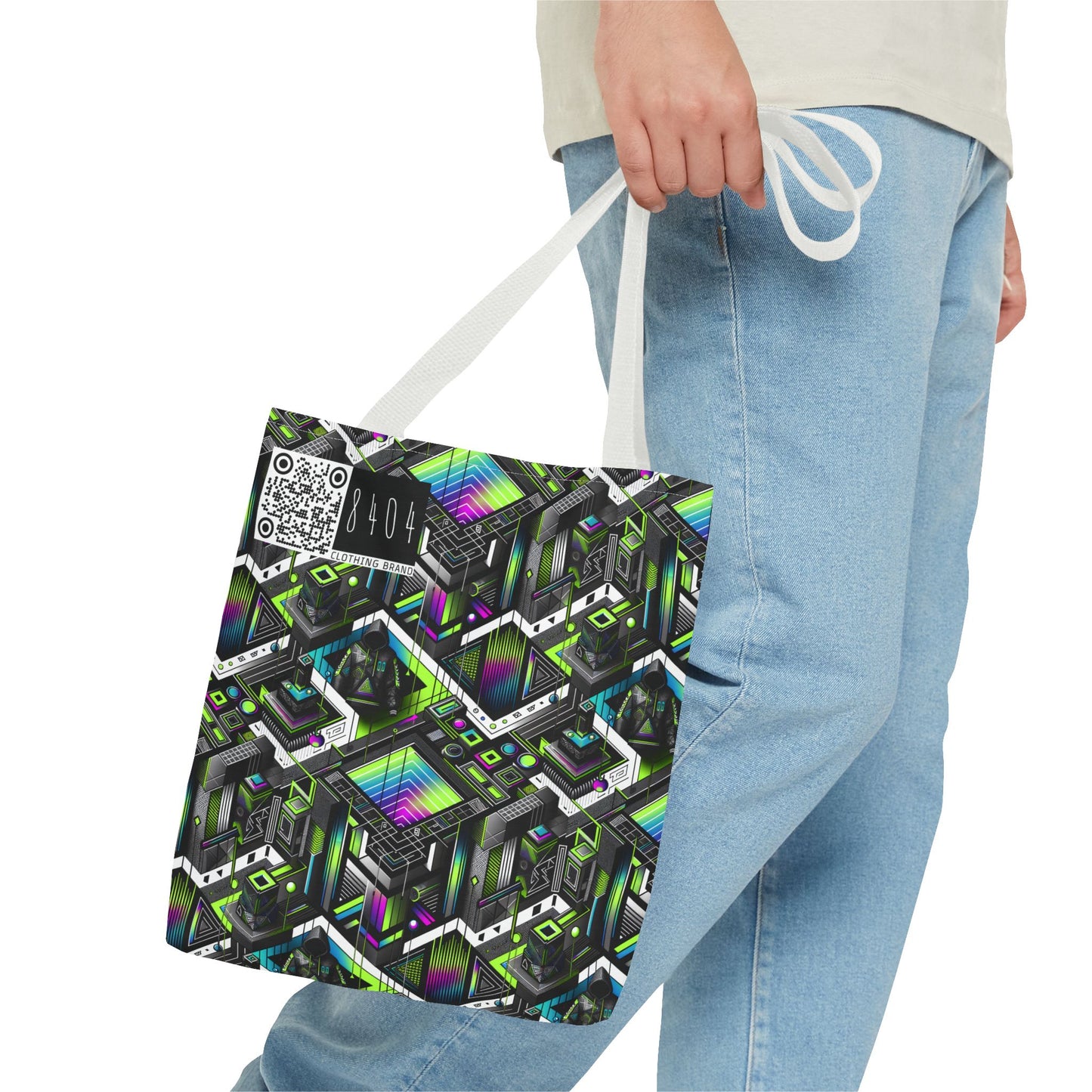 Retro Futurism Graphics Tech-Forward Streetwear Tote Bag - 8404 Design-52