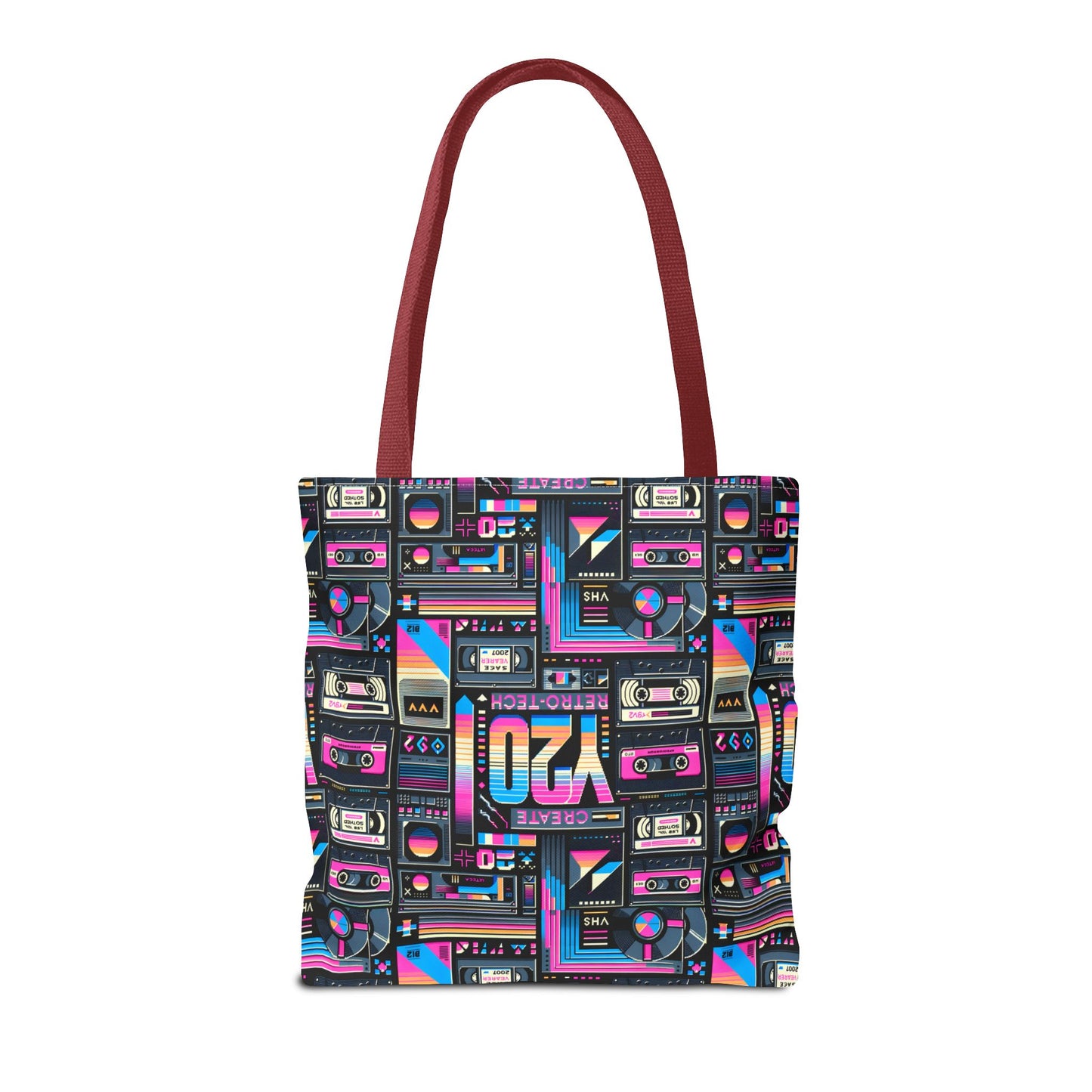 Digital Nostalgia Tech-Inspired Retro Fusion Tote Bag - 8404 Design-65