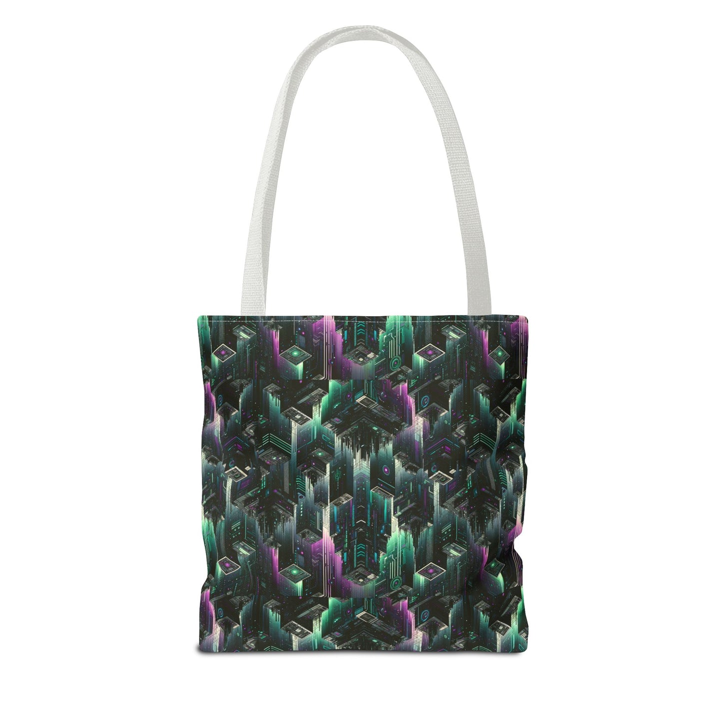 Tech Noir Aesthetics Tech-Forward Urban Dystopia Tote Bag - 8404 Design-44