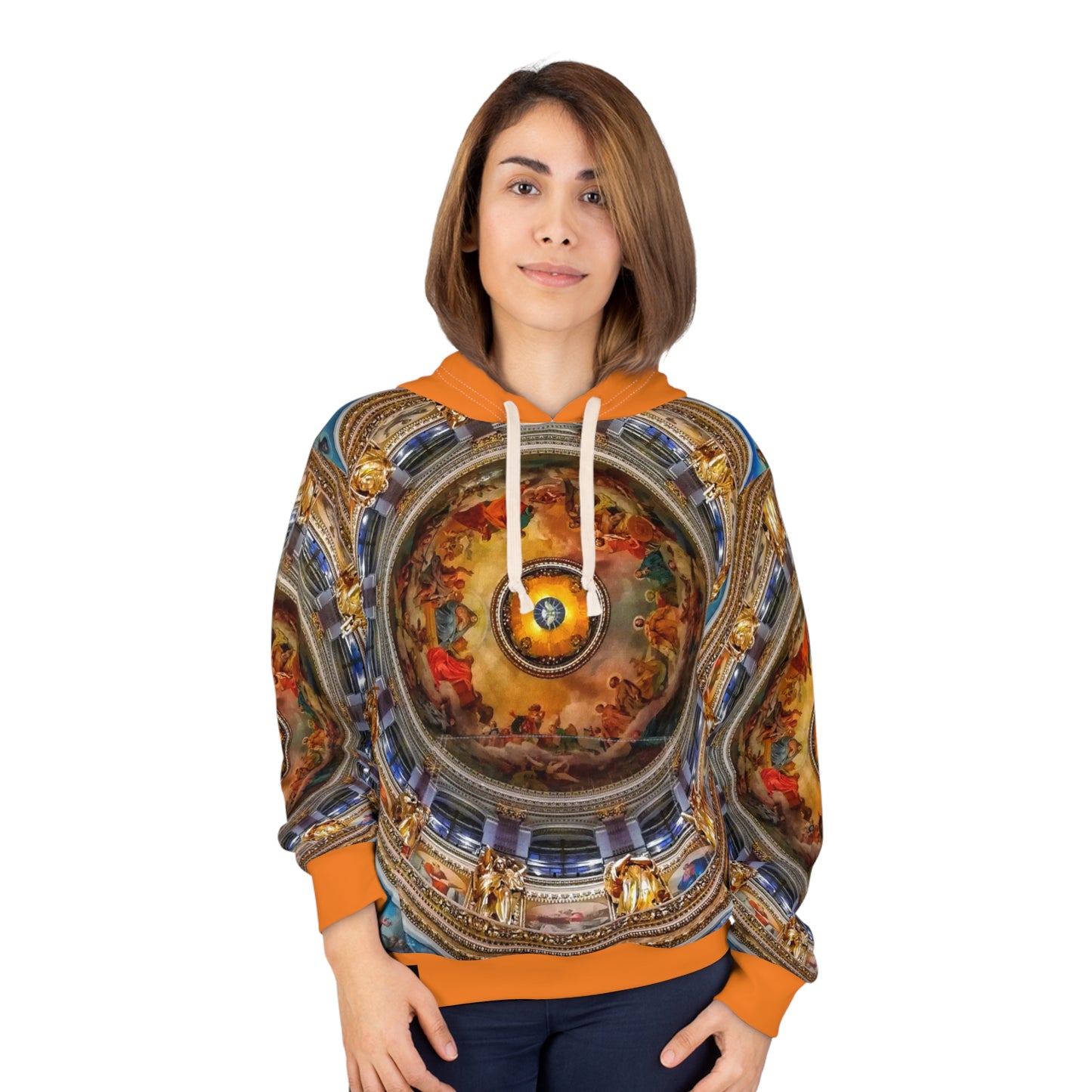 8404 Unisex Adult "divine in Orange" Fashion Pullover Hoodie