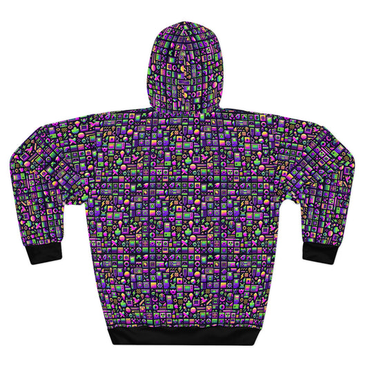 Digital Nostalgia Remix Modern Vintage Fusion Pullover Hoodie - 8404 Design-49