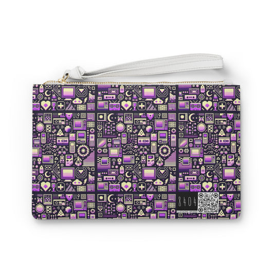 Digital Nostalgia Remix Modern Vintage Fusion Clutch Bag - 8404 Design-54