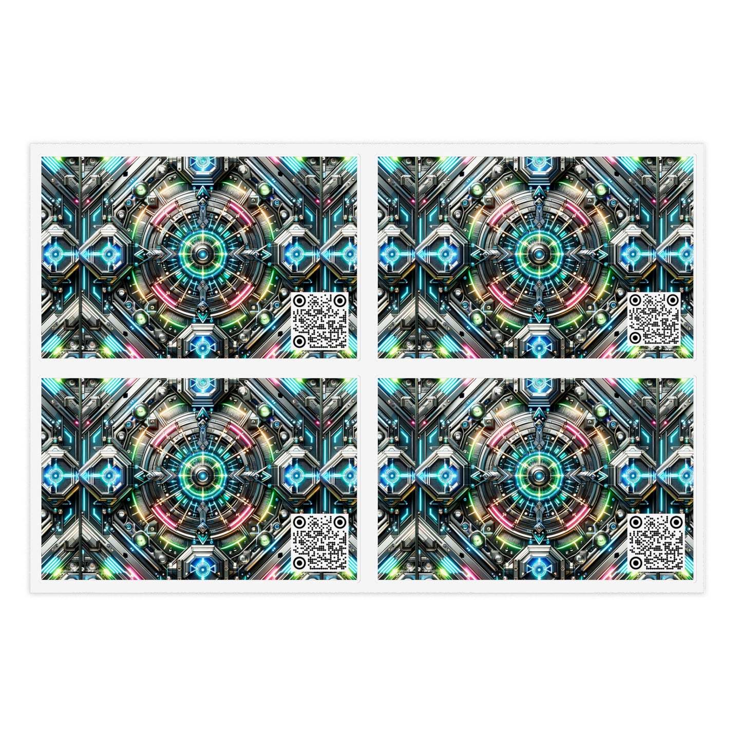 Tech-Infused Futurism Futuristic Tech Sticker Sheets - 8404 Design-53