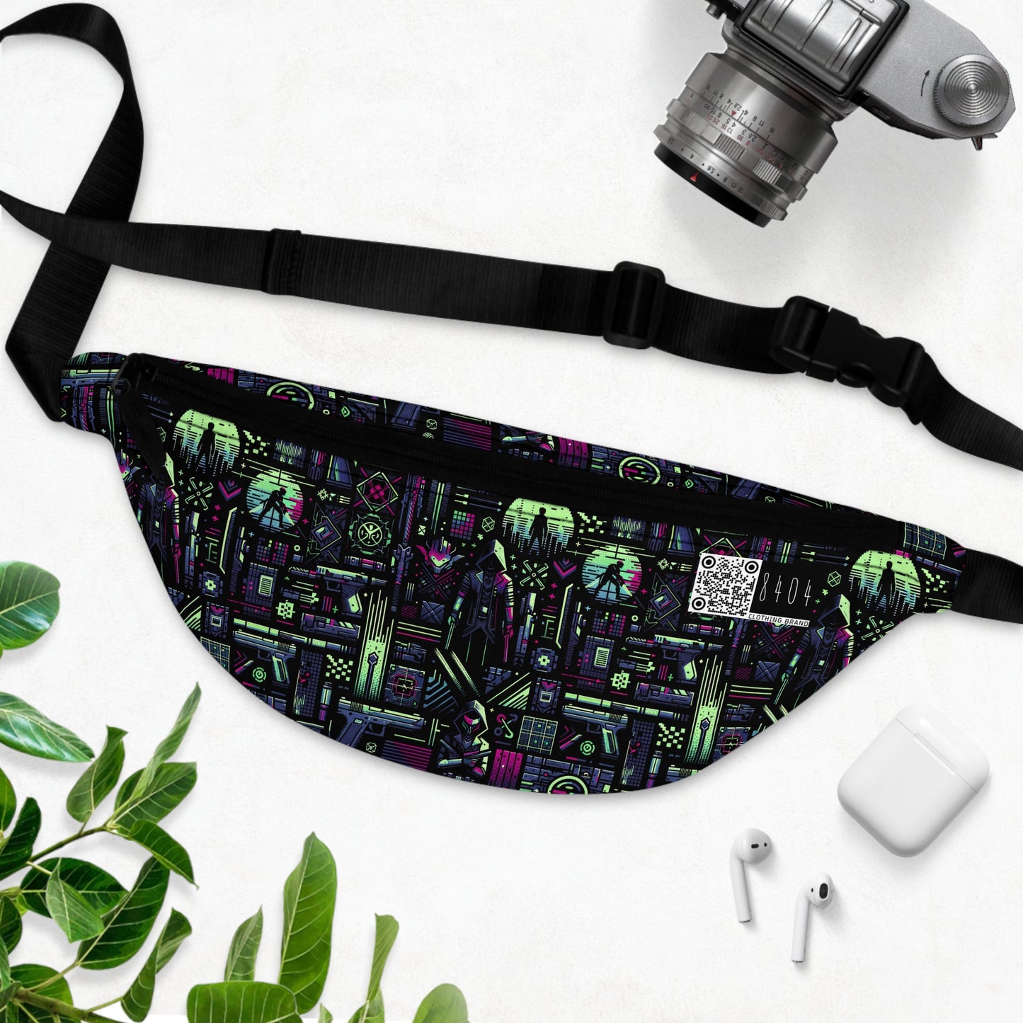 Tech Noir Futuristic Cyberpunk Fanny Pack - 8404 Design-63