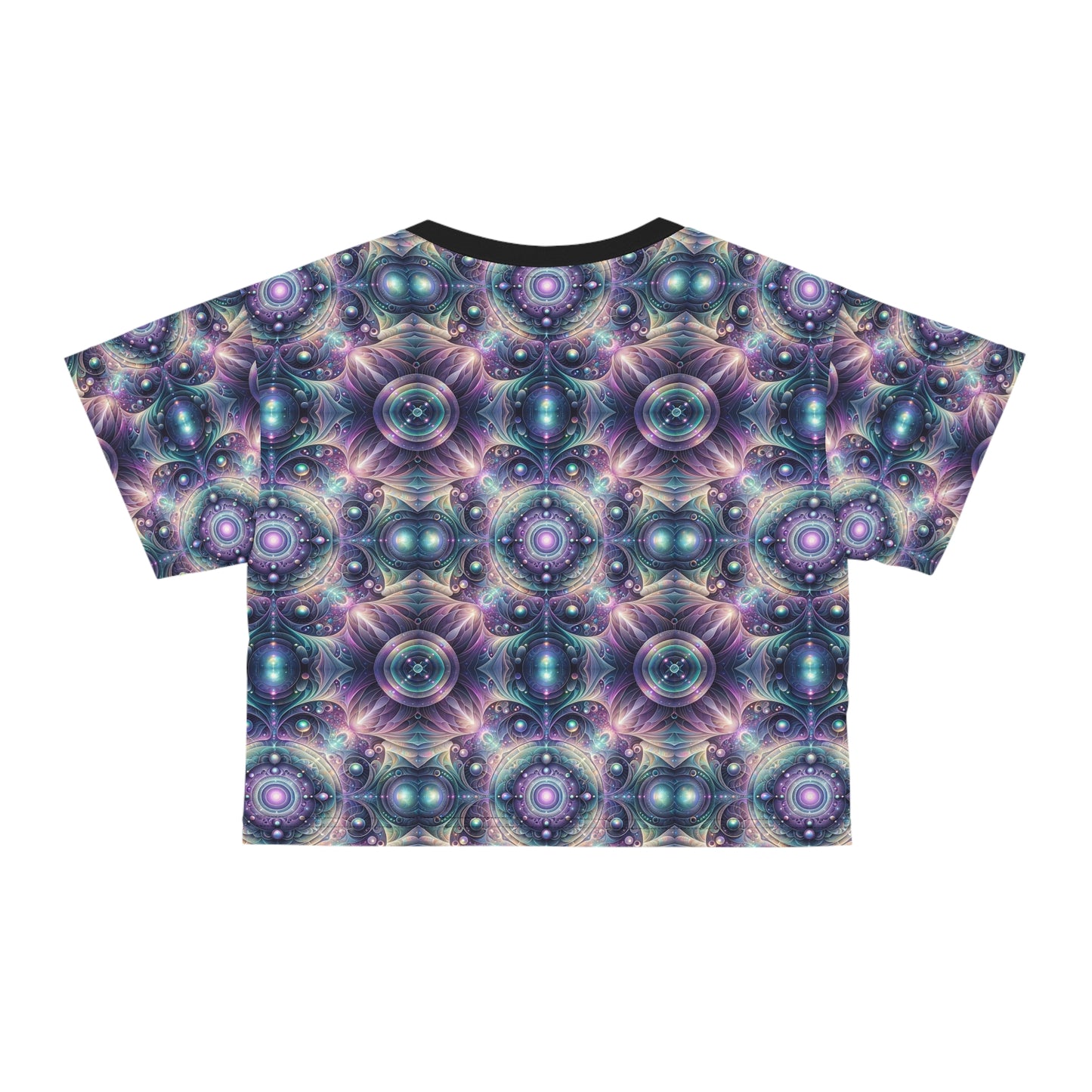 Iridescent Tech Fusion Tech-Forward Streetwear Crop Tee - 8404 Design-61