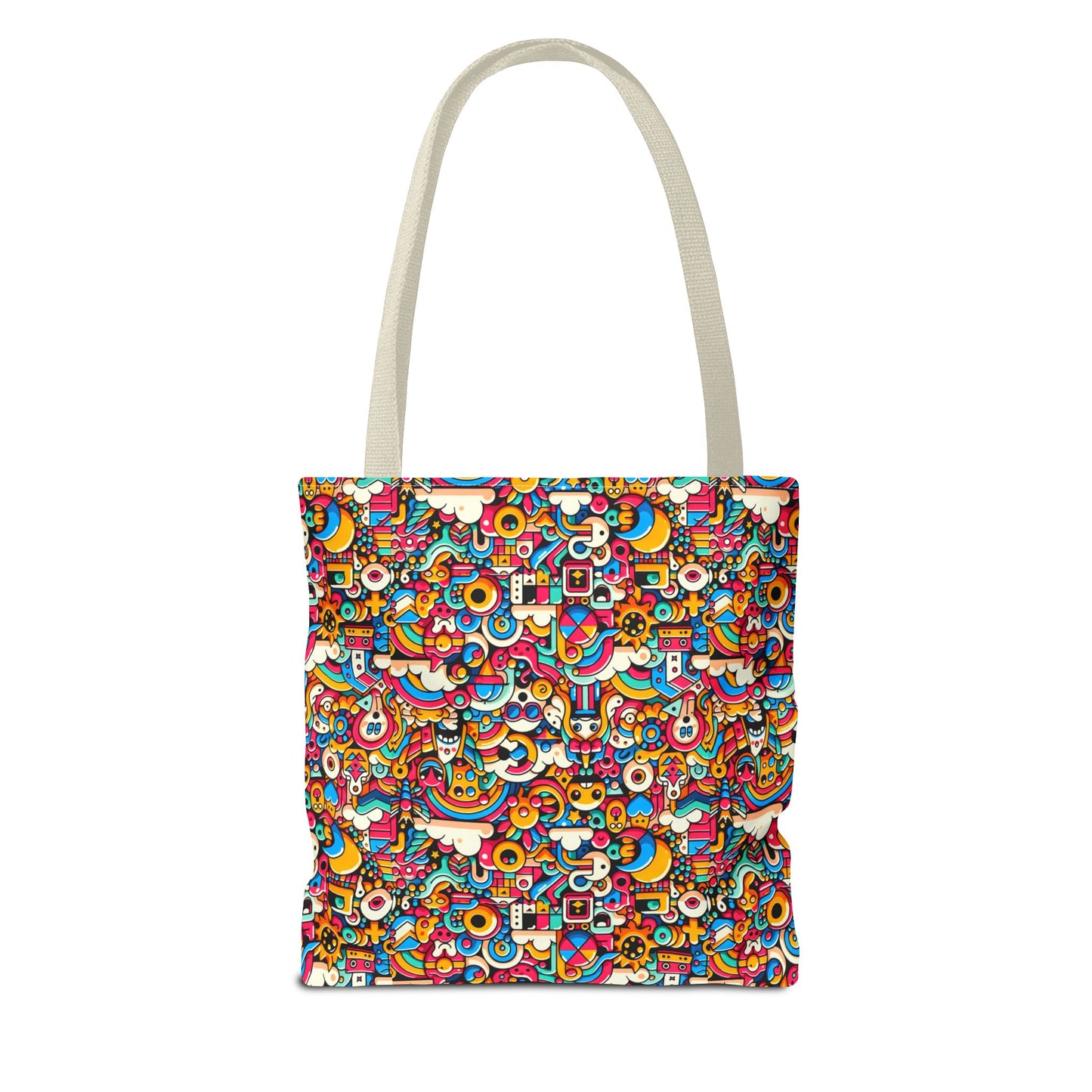 Neon Pop Playful Pop Culture Mashup Tote Bag - 8404 Design-62