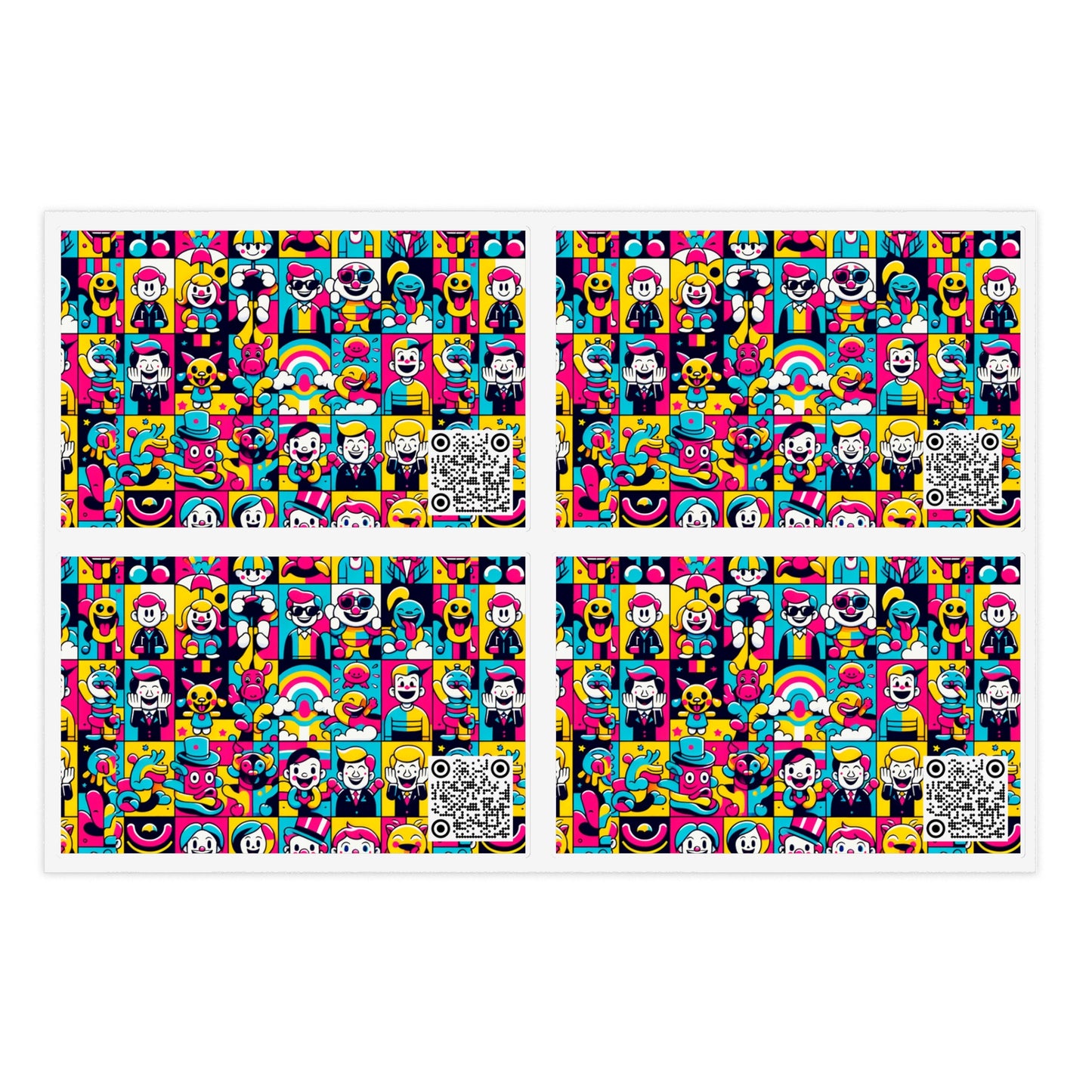 Neon Pop Playful Pop Culture Mashup Sticker Sheets - 8404 Design-60