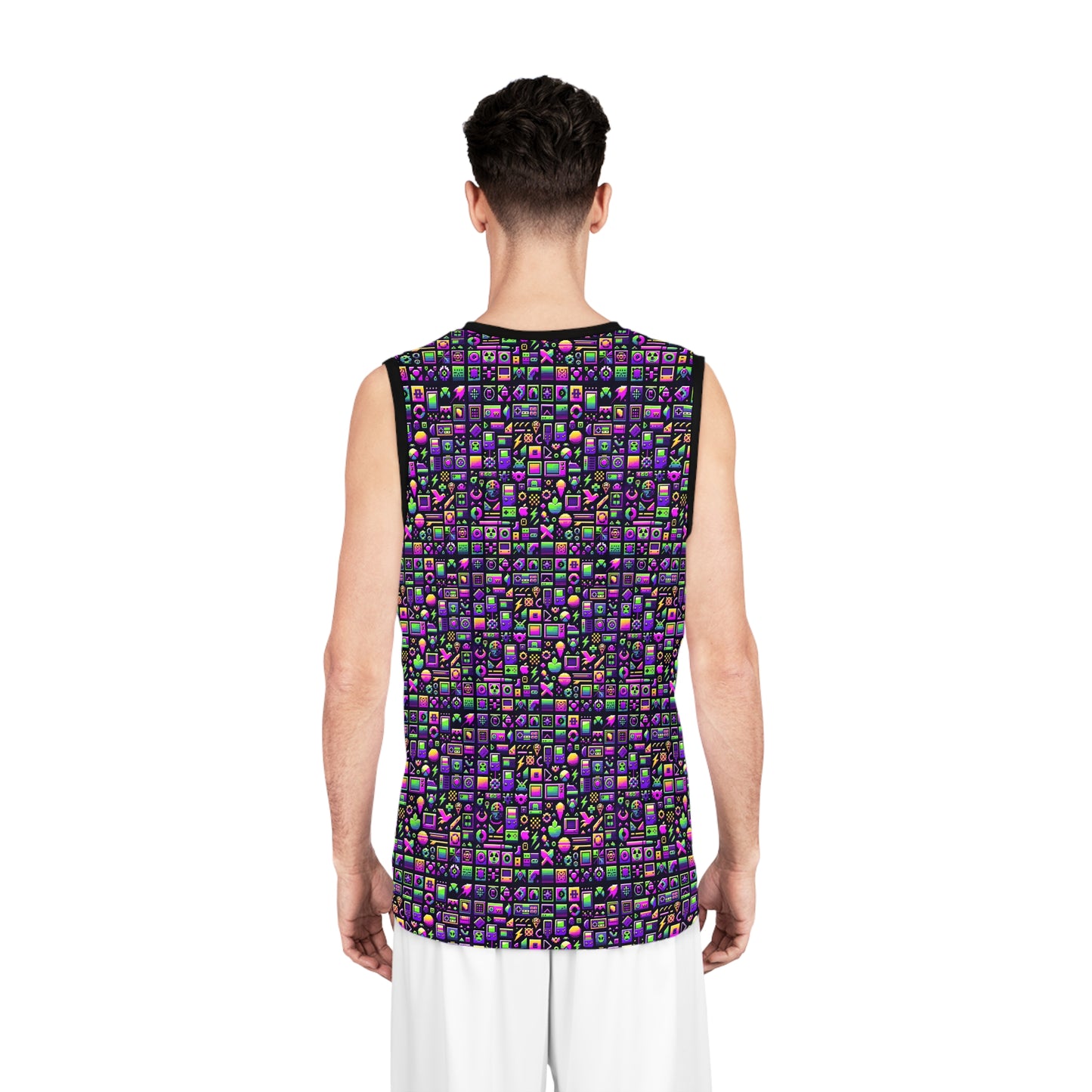 Digital Nostalgia Remix Modern Vintage Fusion Basketball Jersey - 8404 Design-49