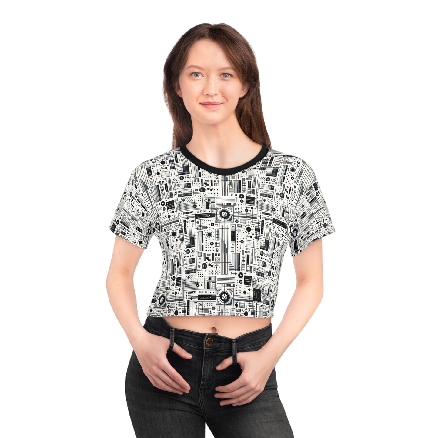 Digital Minimalism Minimalist Tech Crop Tee - 8404 Design-53