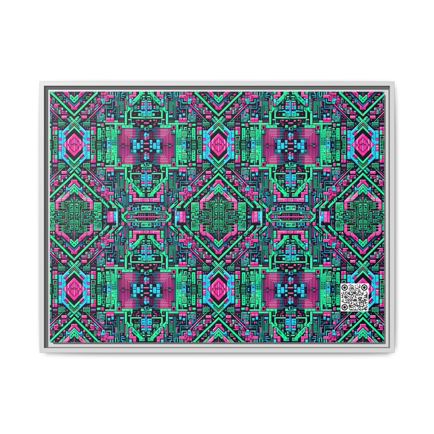 Digital Glitch Vibes Tech-Inspired Streetwear Matte Canvas, Framed (multi-Color) - 8404 Design-71 A
