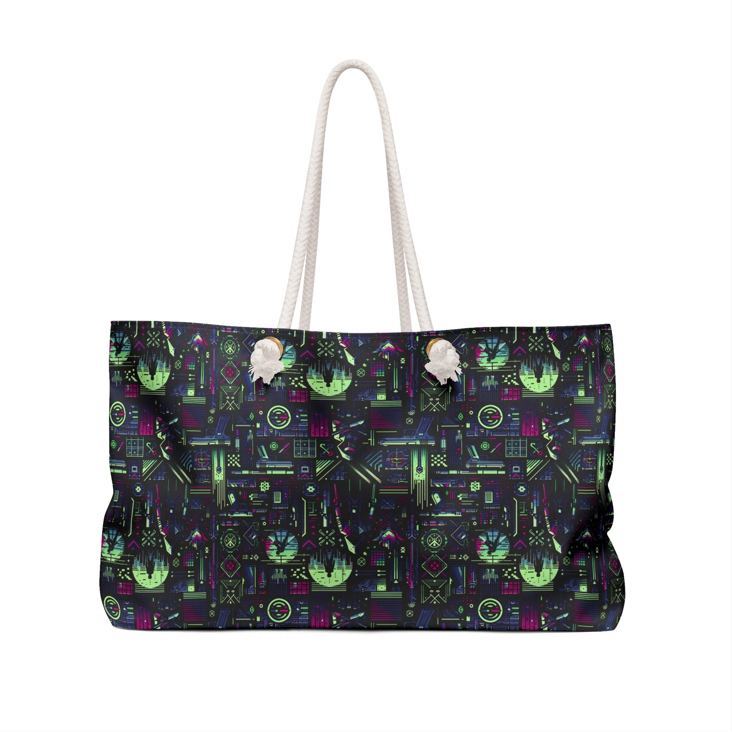 Tech Noir Futuristic Cyberpunk Weekender Bag - 8404 Design-63