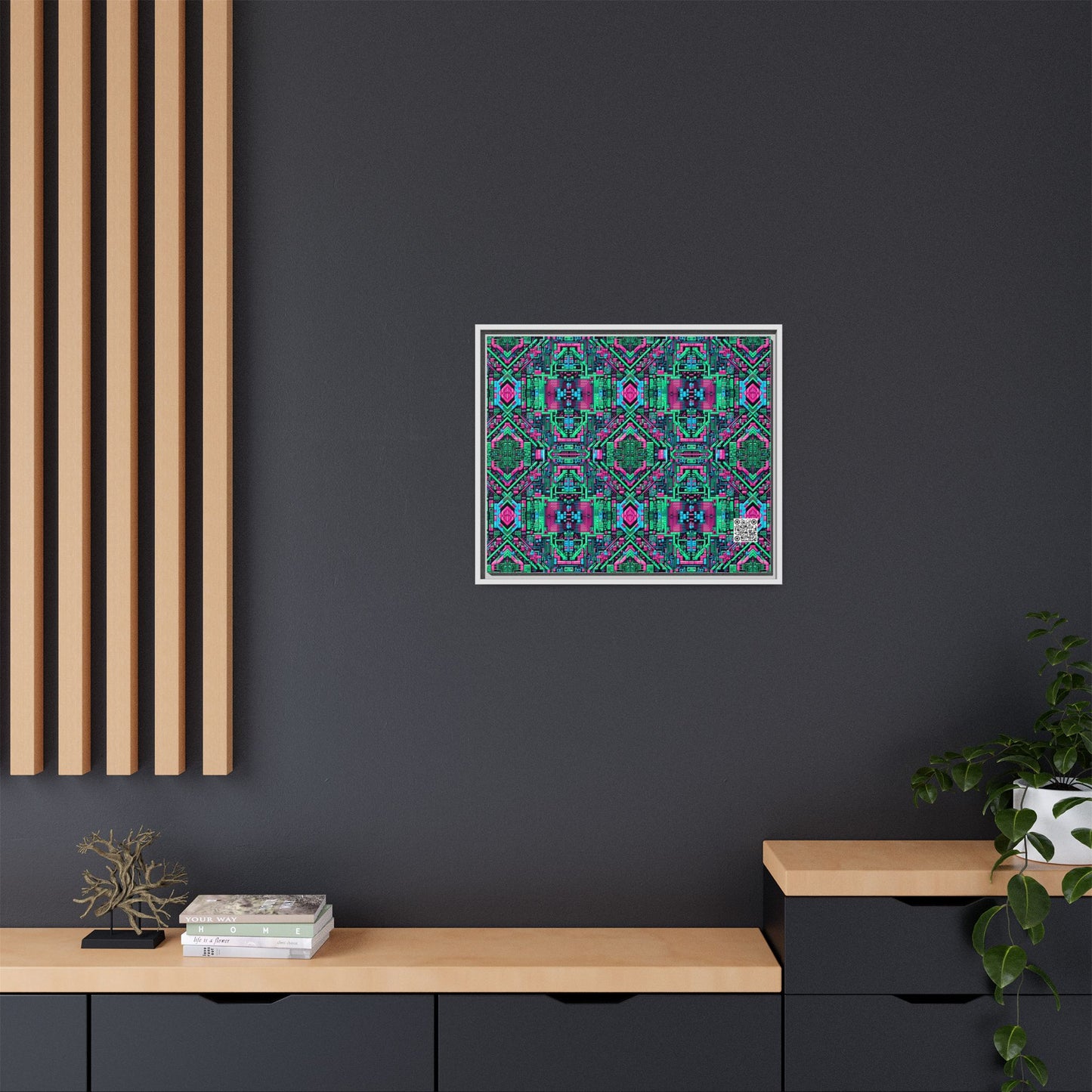 Digital Glitch Vibes Tech-Inspired Streetwear Matte Canvas, Framed (multi-Color) - 8404 Design-71 B