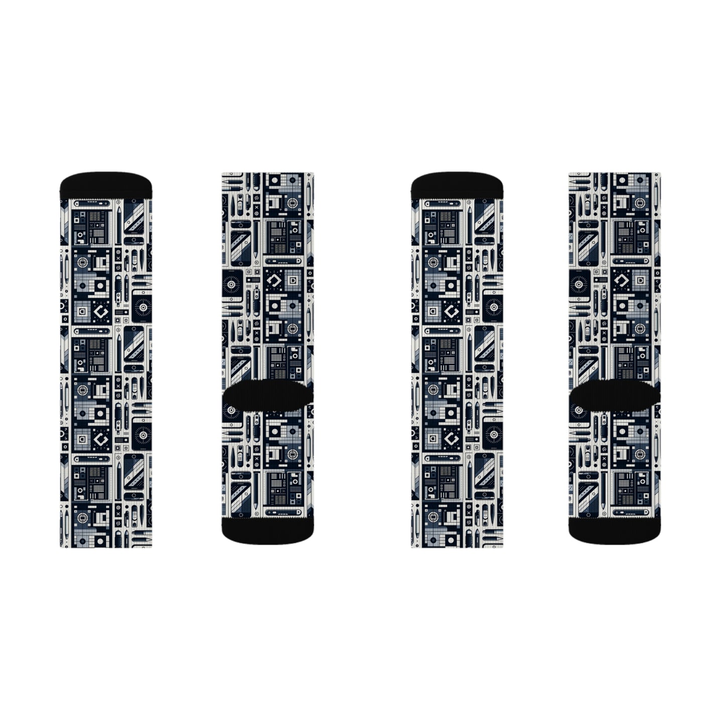 Minimalist Athleisure Minimalist Tech Sublimation Socks - 8404 Design-60