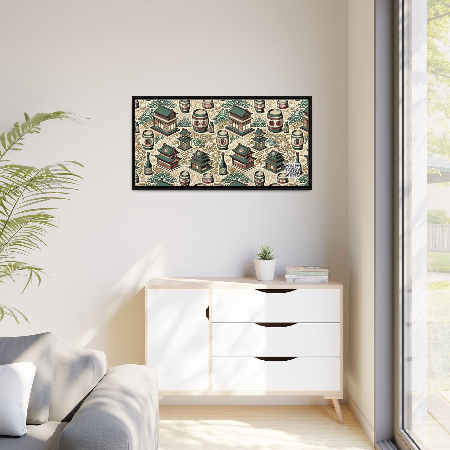 Cultural Artisanal Fusion Contemporary Cultural Elegance Matte Canvas, Framed (multi-Color) - 8404 Design-68 B