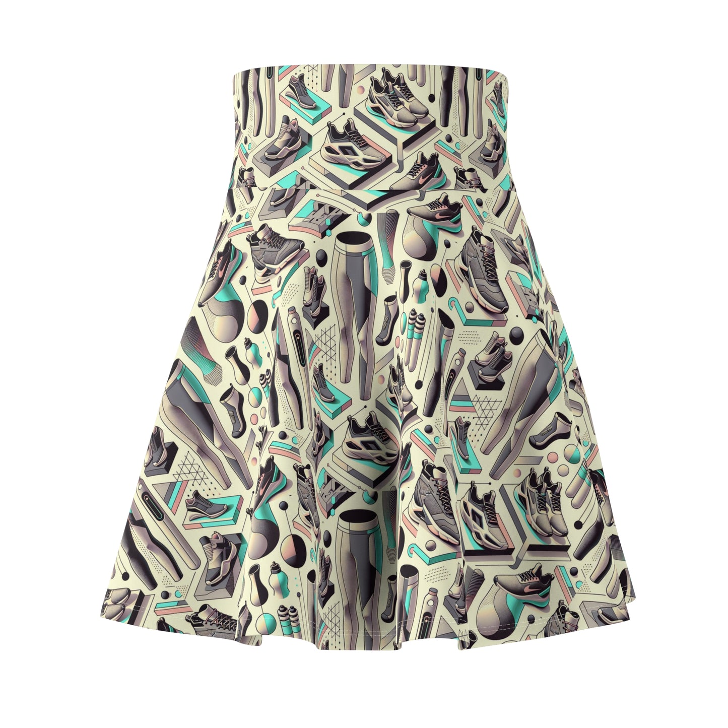 Tech-Infused Athleisure Futuristic Athletic Tech Women's Skater Skirt - 8404 Design-44