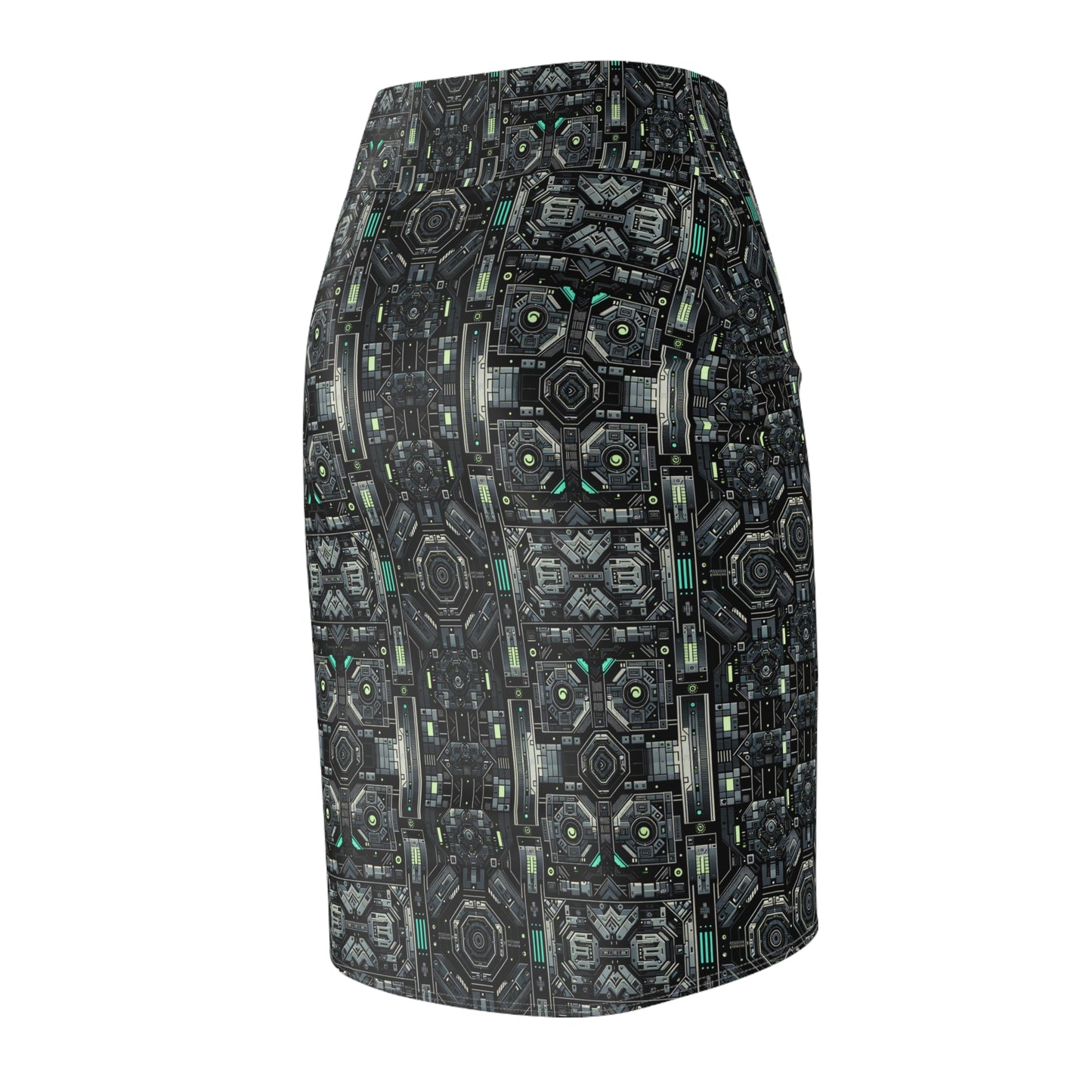 Tech Noir Tech-Forward Minimalism Women's Pencil Skirt - 8404 Design-52