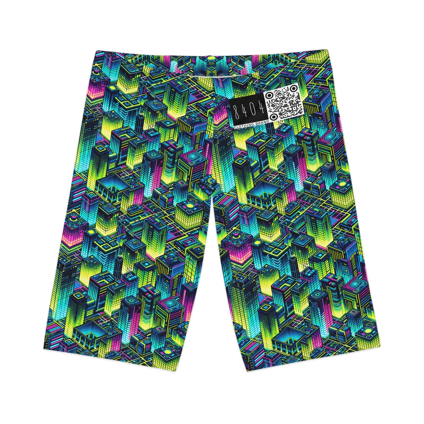 Tech-Infused Neon Tech-Forward Streetwear Women's Bike Shorts - 8404 Design-65