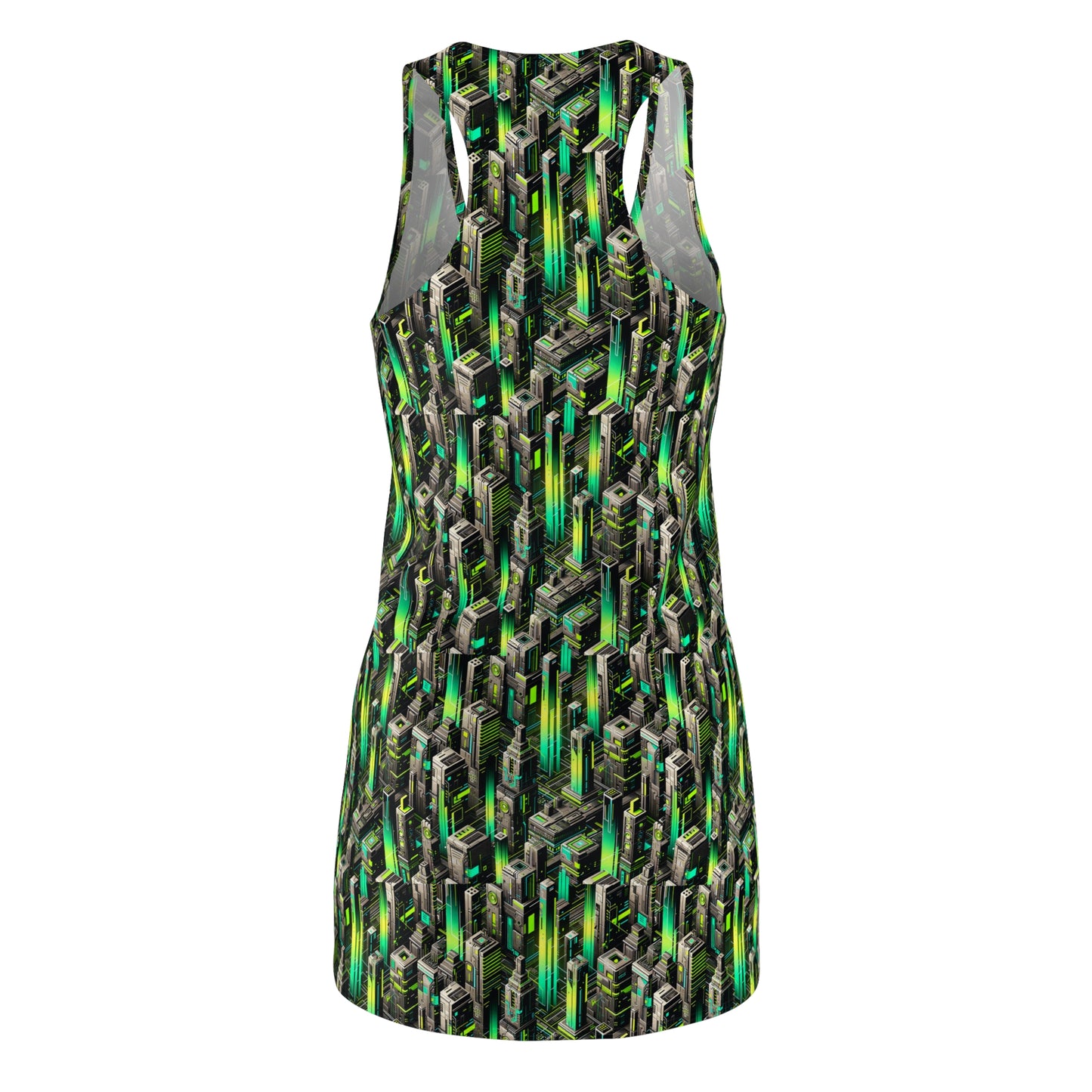 Digital Rebellion Tech-Forward Streetwear Women's Cut & Sew Racerback Dress - 8404 Design-63