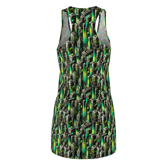 Digital Rebellion Tech-Forward Streetwear Women's Cut & Sew Racerback Dress - 8404 Design-63