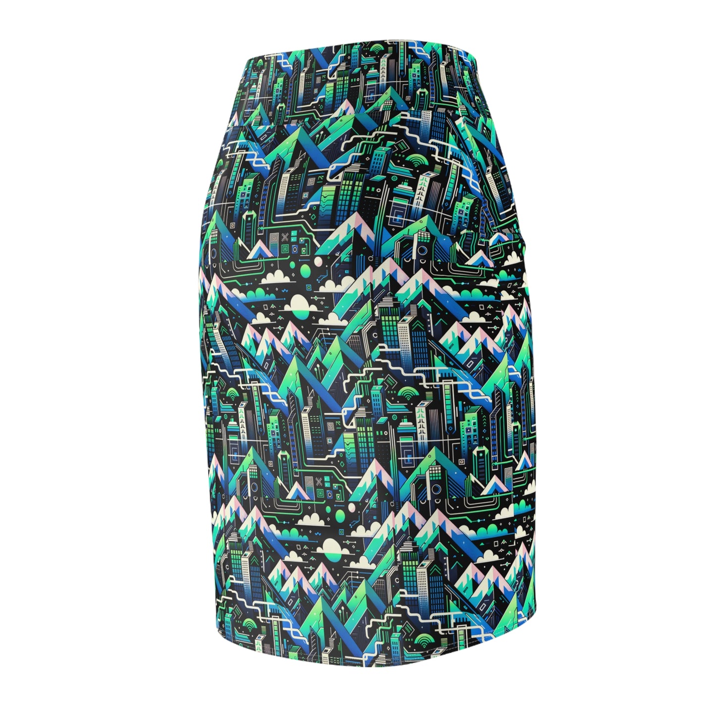 Digital Adventure Graphics Digital Explorer Women's Pencil Skirt - 8404 Design-55