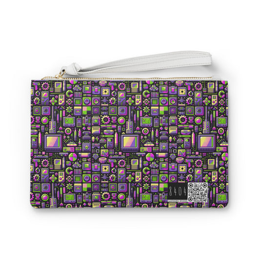 Digital Nostalgia Remix Modern Vintage Fusion Clutch Bag - 8404 Design-67