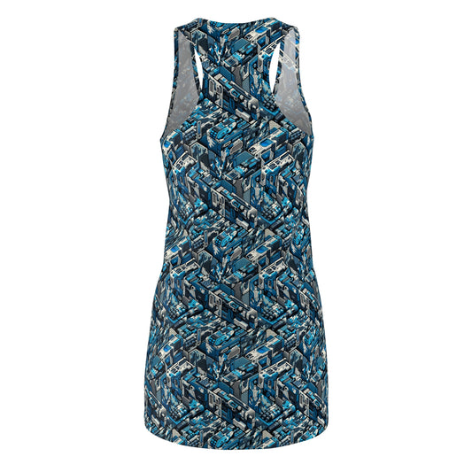 Tech Urban Camo Tech-Forward Streetwear With a Futuristic Military Edge Women's Cut & Sew Racerback Dress - 8404 Design-51