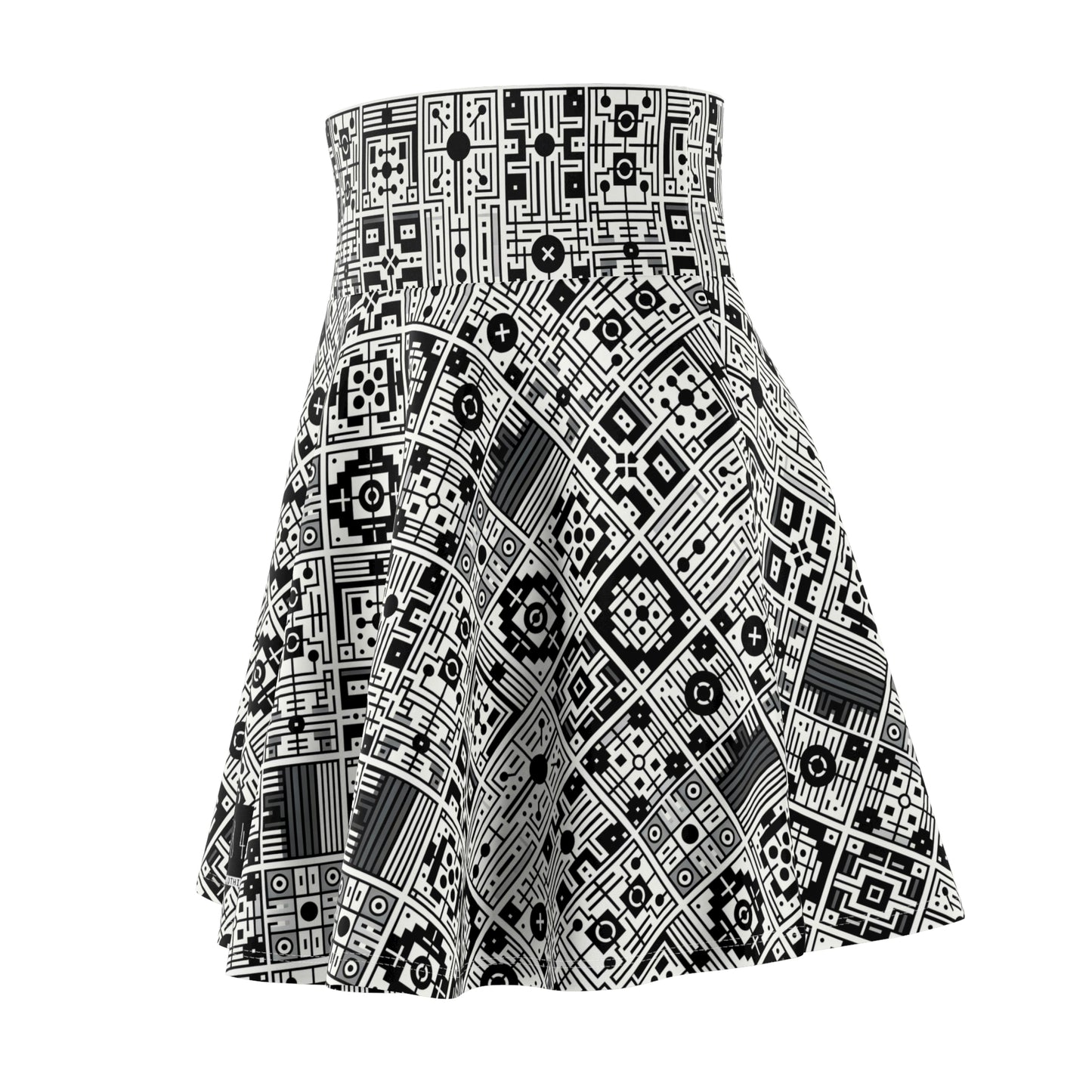 Digital Minimalism Minimalist Tech Women's Skater Skirt - 8404 Design-55