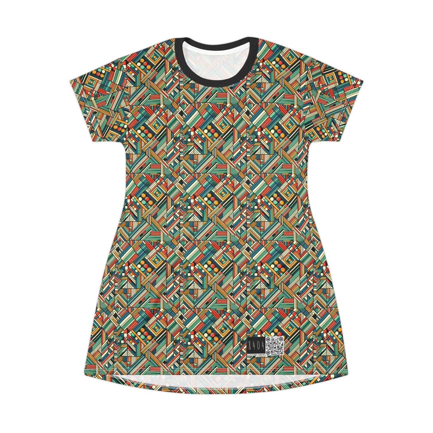 Abstract Graphic Art Modern Artistic Expression T-Shirt Dress - 8404 Design-67