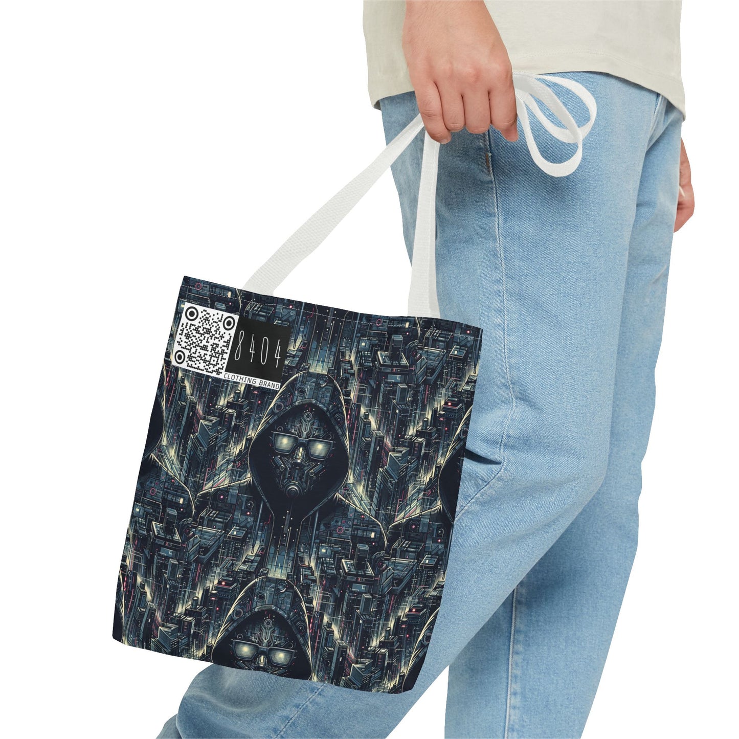 Tech Noir Aesthetics Sleek Tech Streetwear Tote Bag - 8404 Design-56