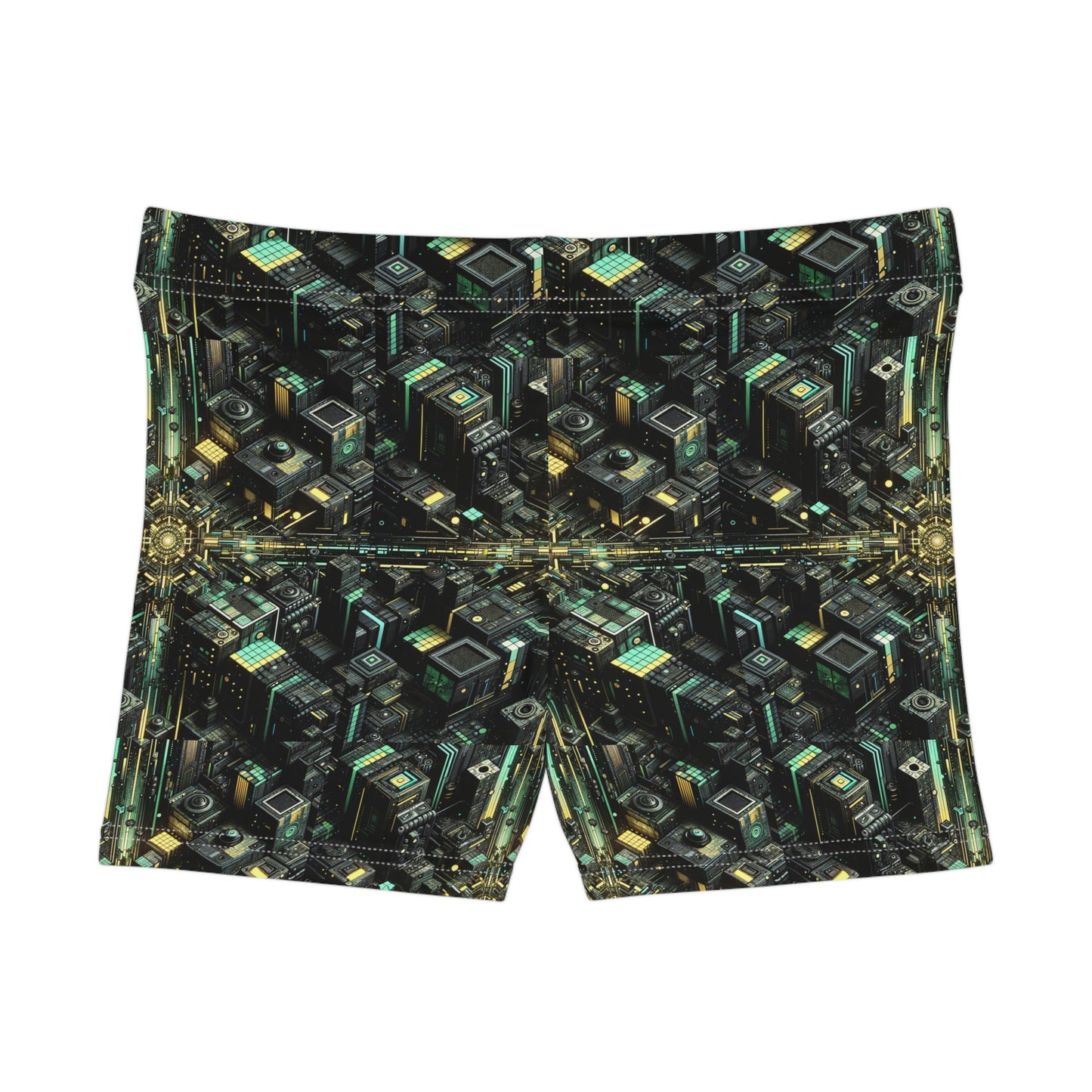 Tech Noir Graphics Tech-Inspired Streetwear Women's Shorts - 8404 Design-66