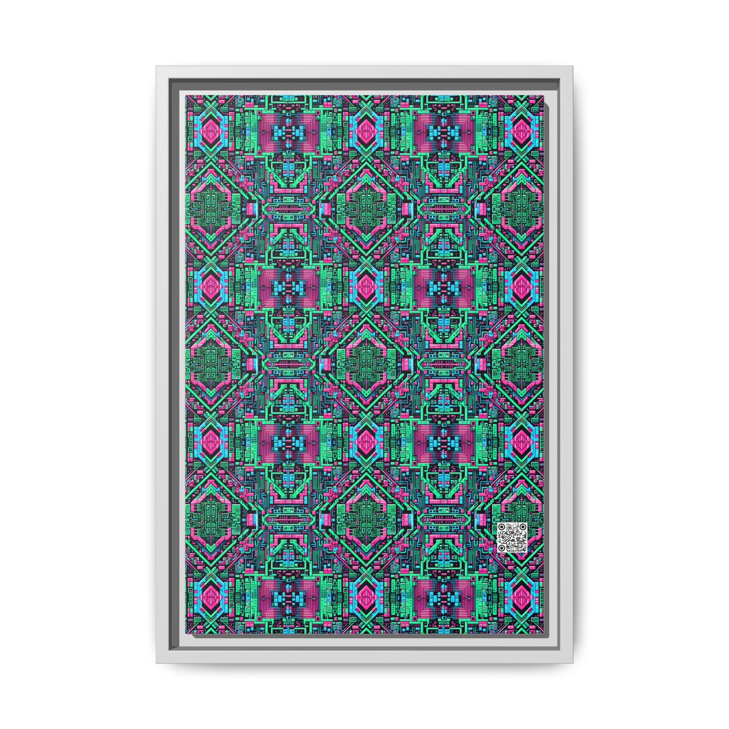 Digital Glitch Vibes Tech-Inspired Streetwear Matte Canvas, Framed (multi-Color) - 8404 Design-71 B