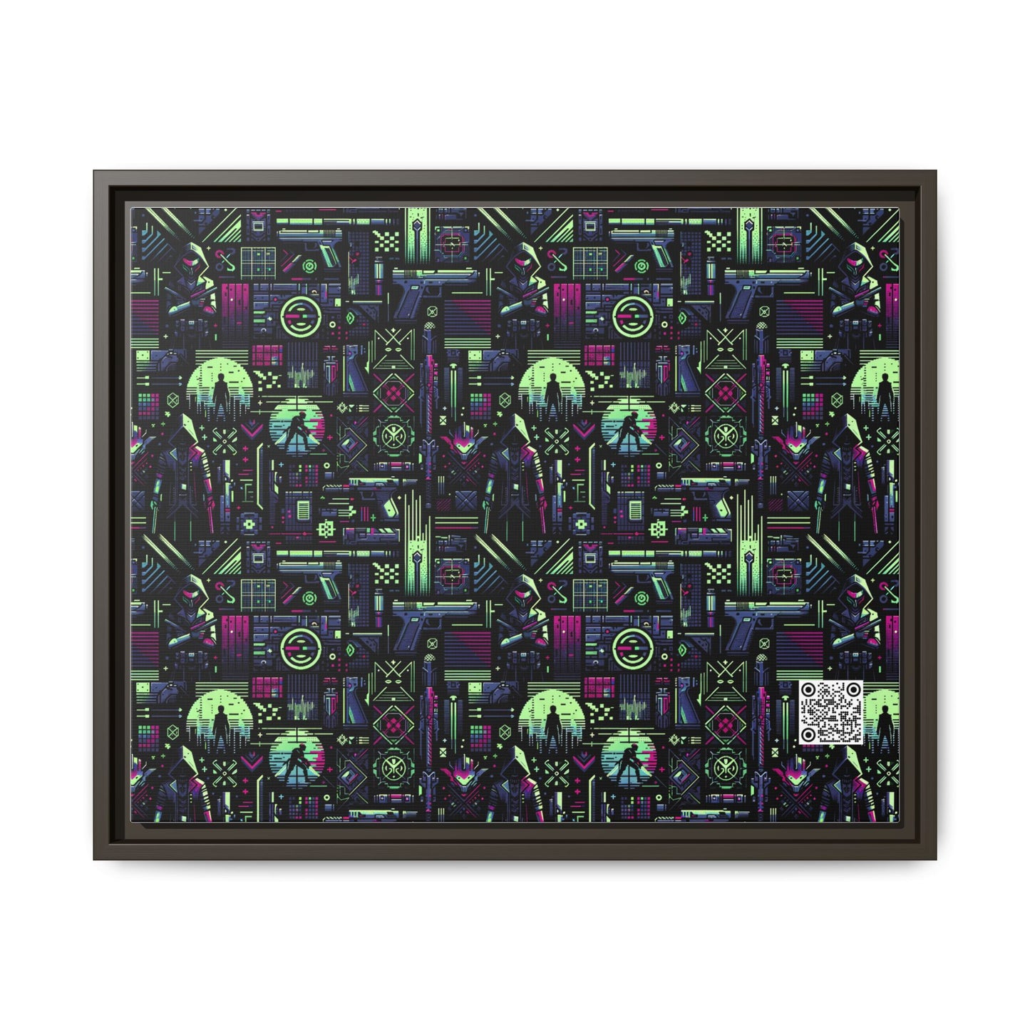 Tech Noir Futuristic Cyberpunk Matte Canvas, Framed (multi-Color) - 8404 Design-63 A