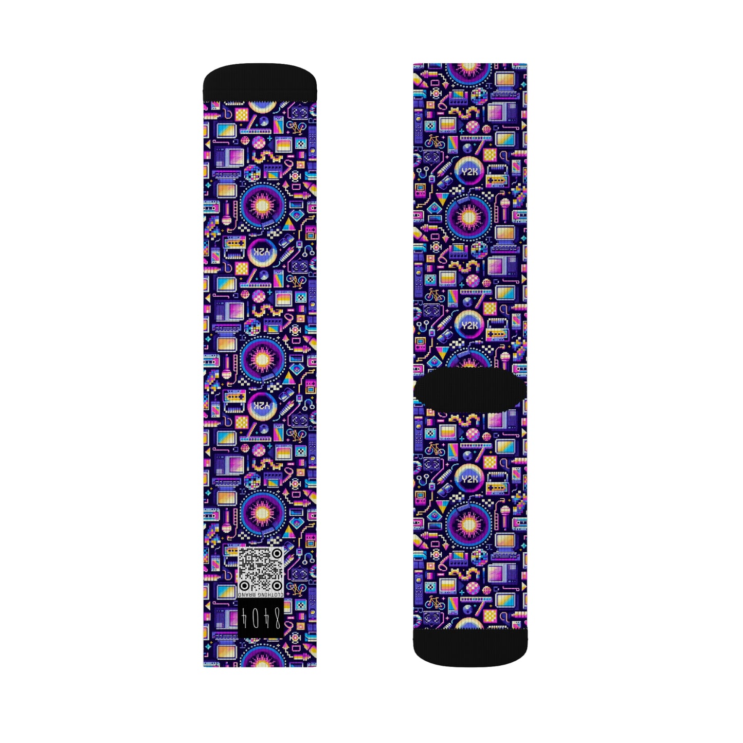 Digital Nostalgia Modern Retro Fusion Sublimation Socks - 8404 Design-64