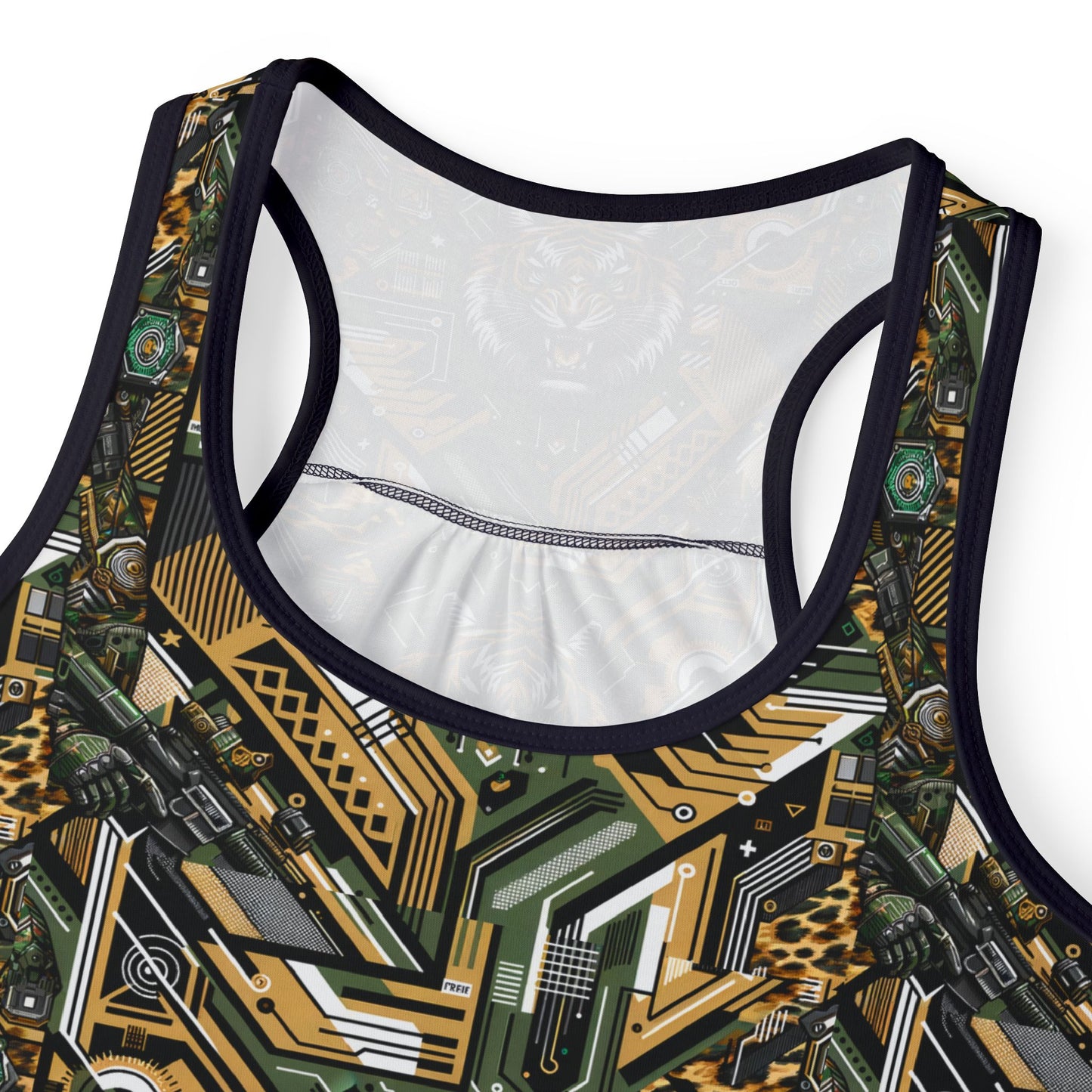 Neo-Camo Fusion Tech-Forward Streetwear Women's Tank Top - 8404 Design-58
