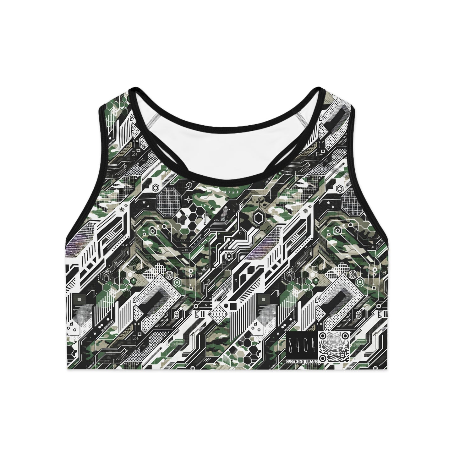 Tech Camo Fusion Tech-Forward Streetwear With a Futuristic Edge Sports Bra - 8404 Design-46