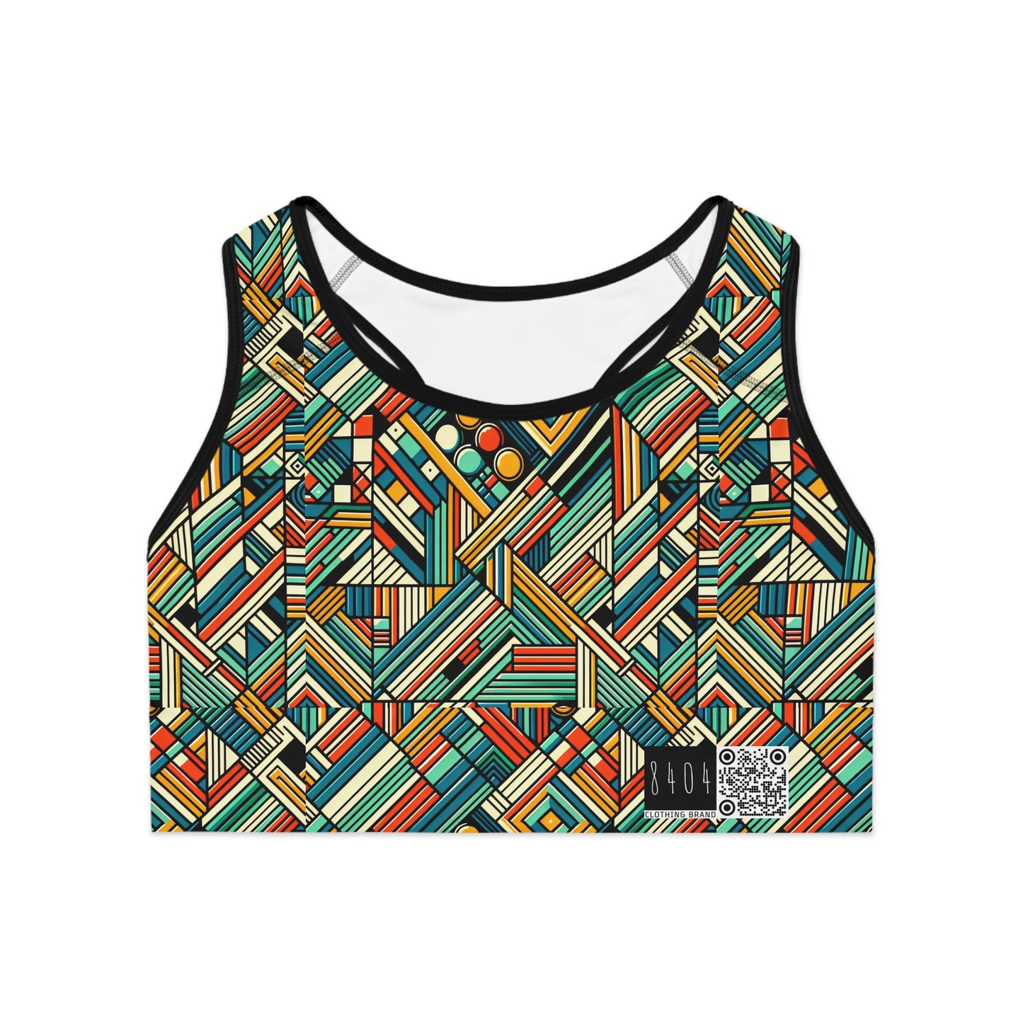 Abstract Graphic Art Modern Artistic Expression Sports Bra - 8404 Design-67