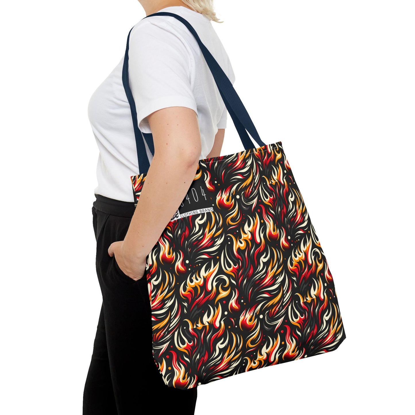 Fire & Flames Bold Streetwear Statement Tote Bag - 8404 Design-60