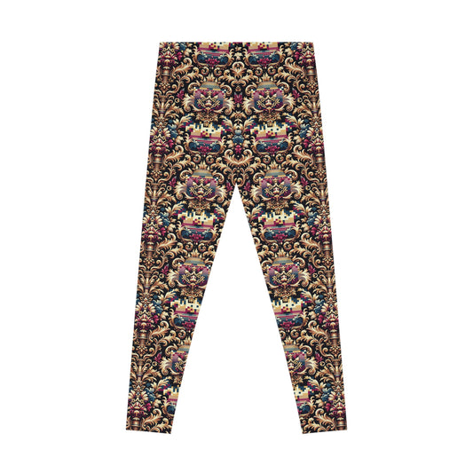 Digital Renaissance Modern Baroque Fusion Stretch Leggings - 8404 Design-53