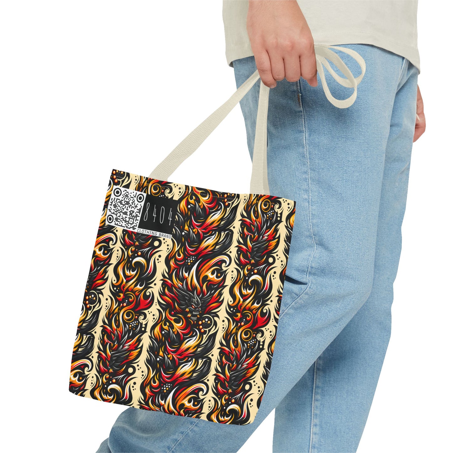 Flame Graphics Maximalist Streetwear Tote Bag - 8404 Design-65