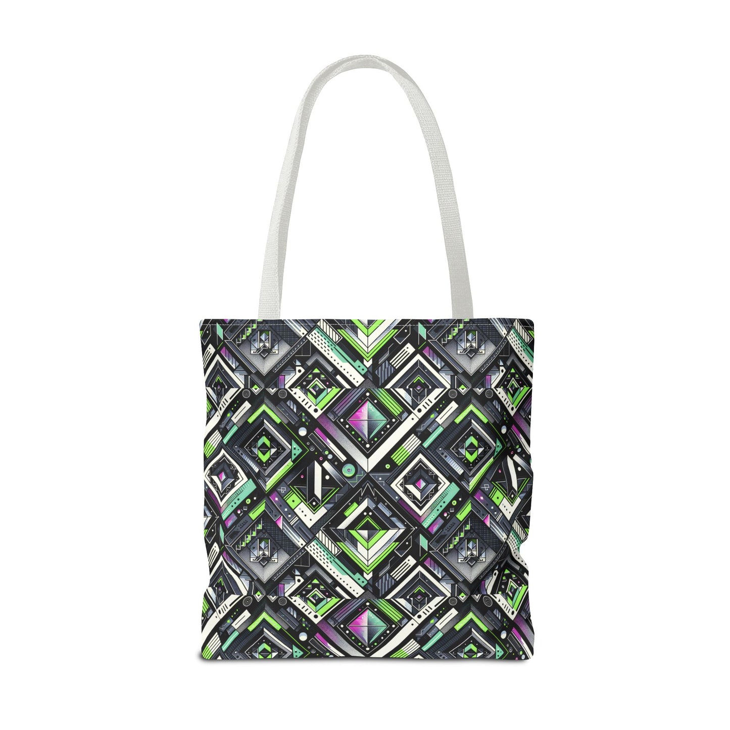 Retro Futurism Graphics Tech-Forward Streetwear Tote Bag - 8404 Design-48