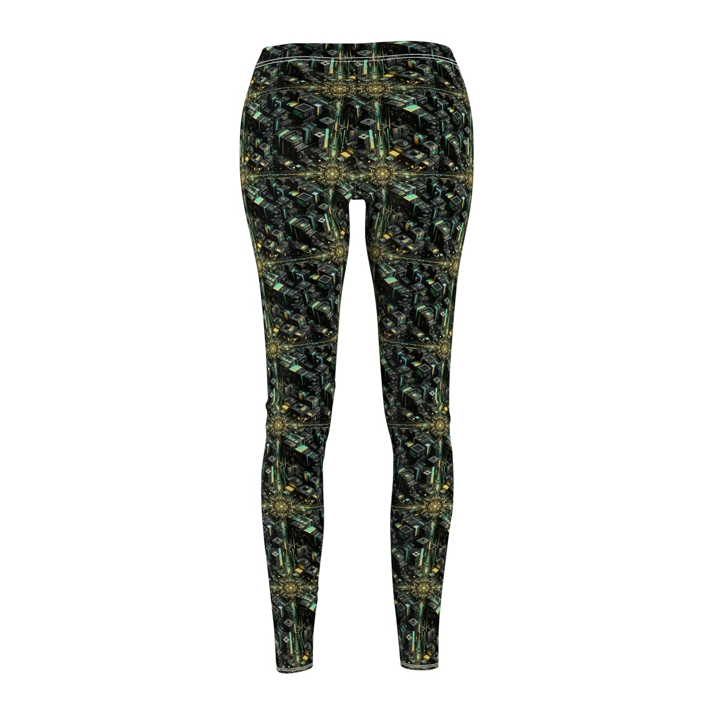 Tech Noir Graphics Tech-Inspired Streetwear Women's Cut & Sew Casual Leggings - 8404 Design-66