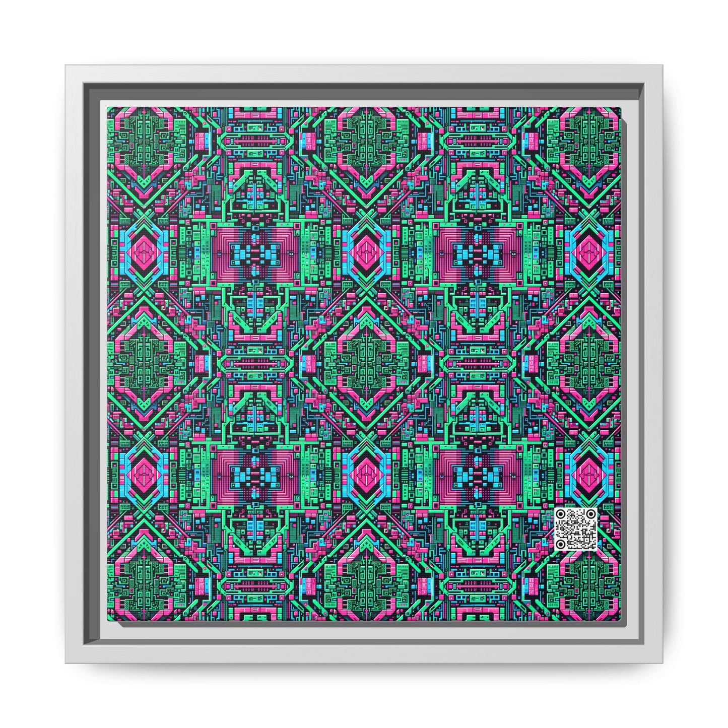 Digital Glitch Vibes Tech-Inspired Streetwear Matte Canvas, Framed (multi-Color) - 8404 Design-71 B