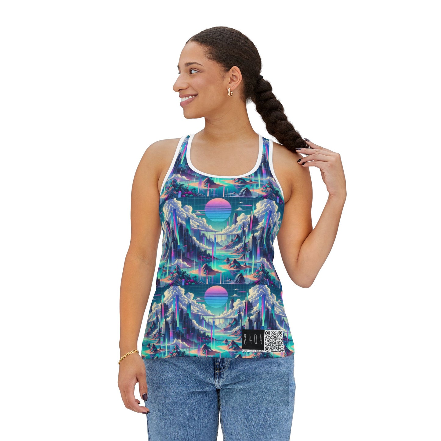 Digital Dreamscapes Digitally-Inspired Streetwear With a Dreamy, Surreal Twist Women's Tank Top - 8404 Design-53